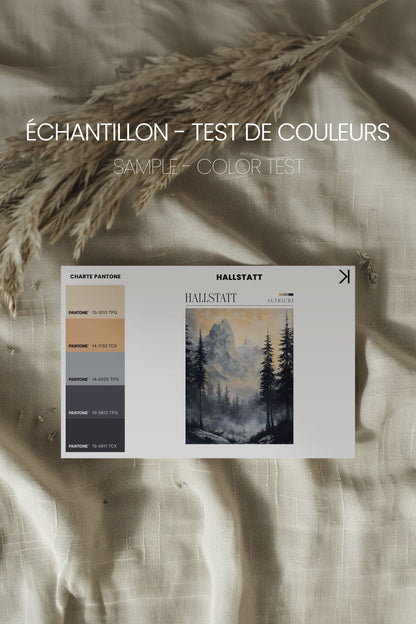 HALLSTATT, Artwork on stretched canvas, framed Natural Light