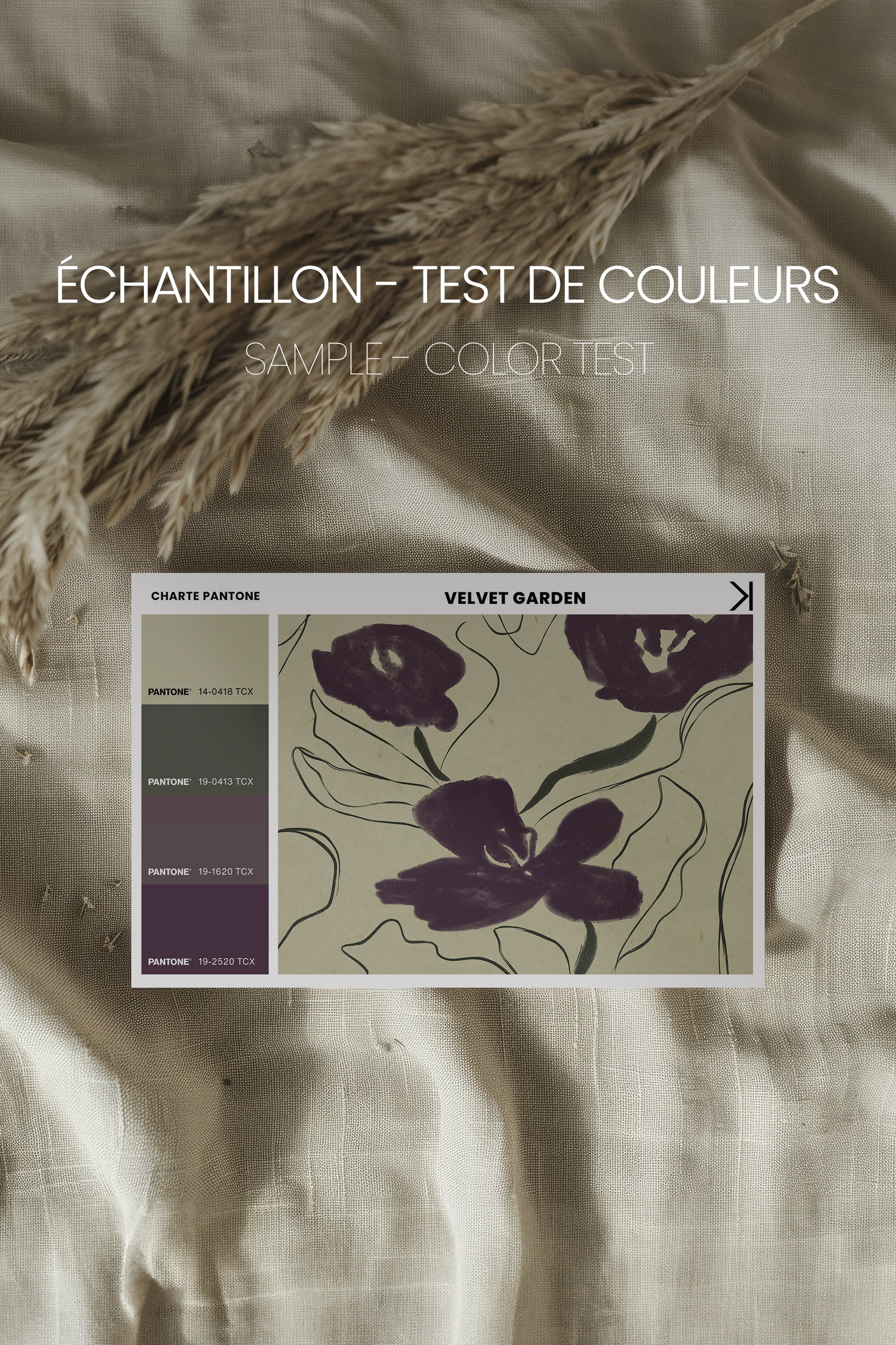 VELVET GARDEN, Oeuvre sur toile étirée, encadré Naturel Clair