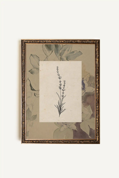 SACRED FLORA, Oeuvre sur toile rigide, encadré Vintage Bronze