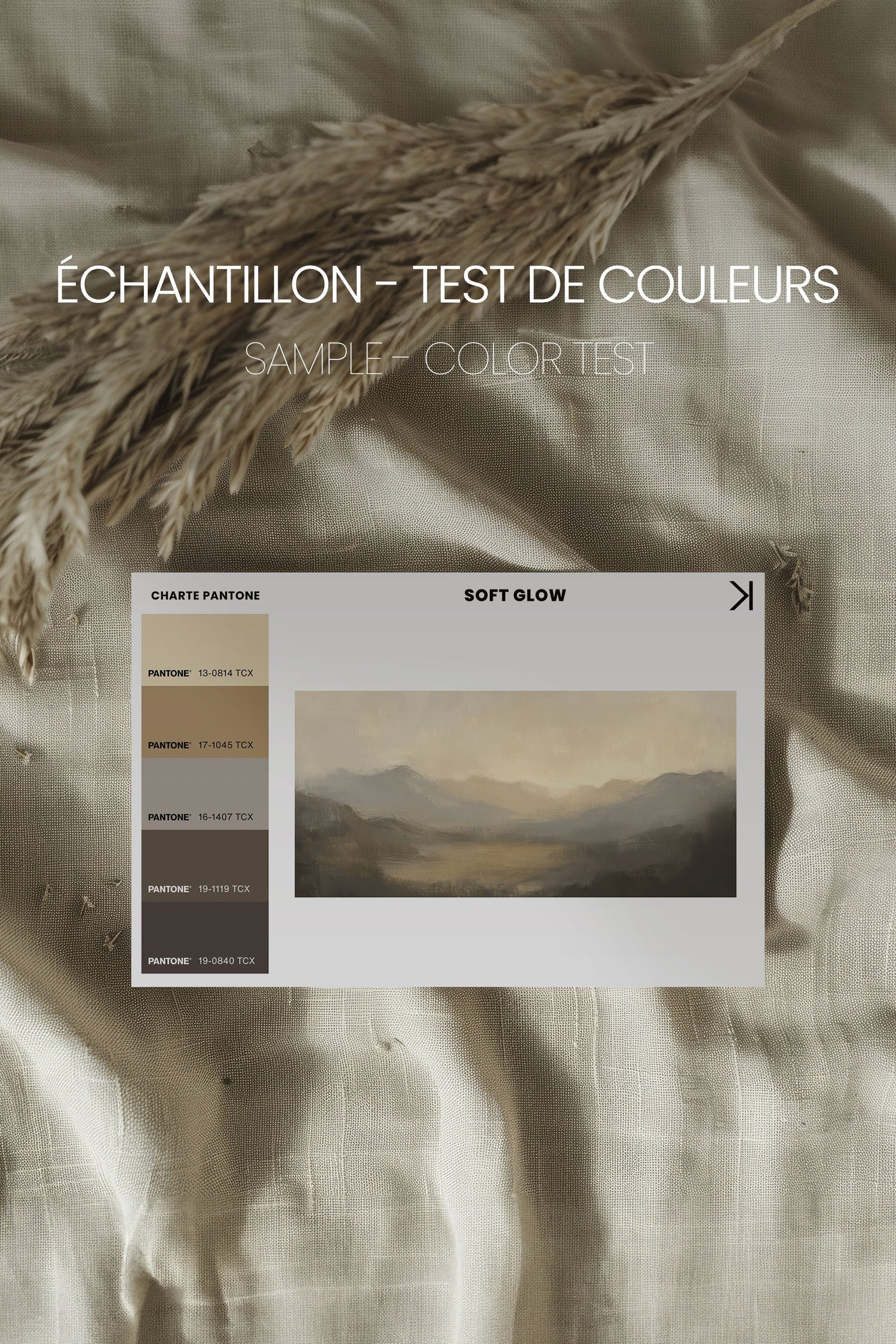 OLEKA CANVAS - SOFT GLOW, Oeuvre sur toile étirée, encadré Naturel Clair