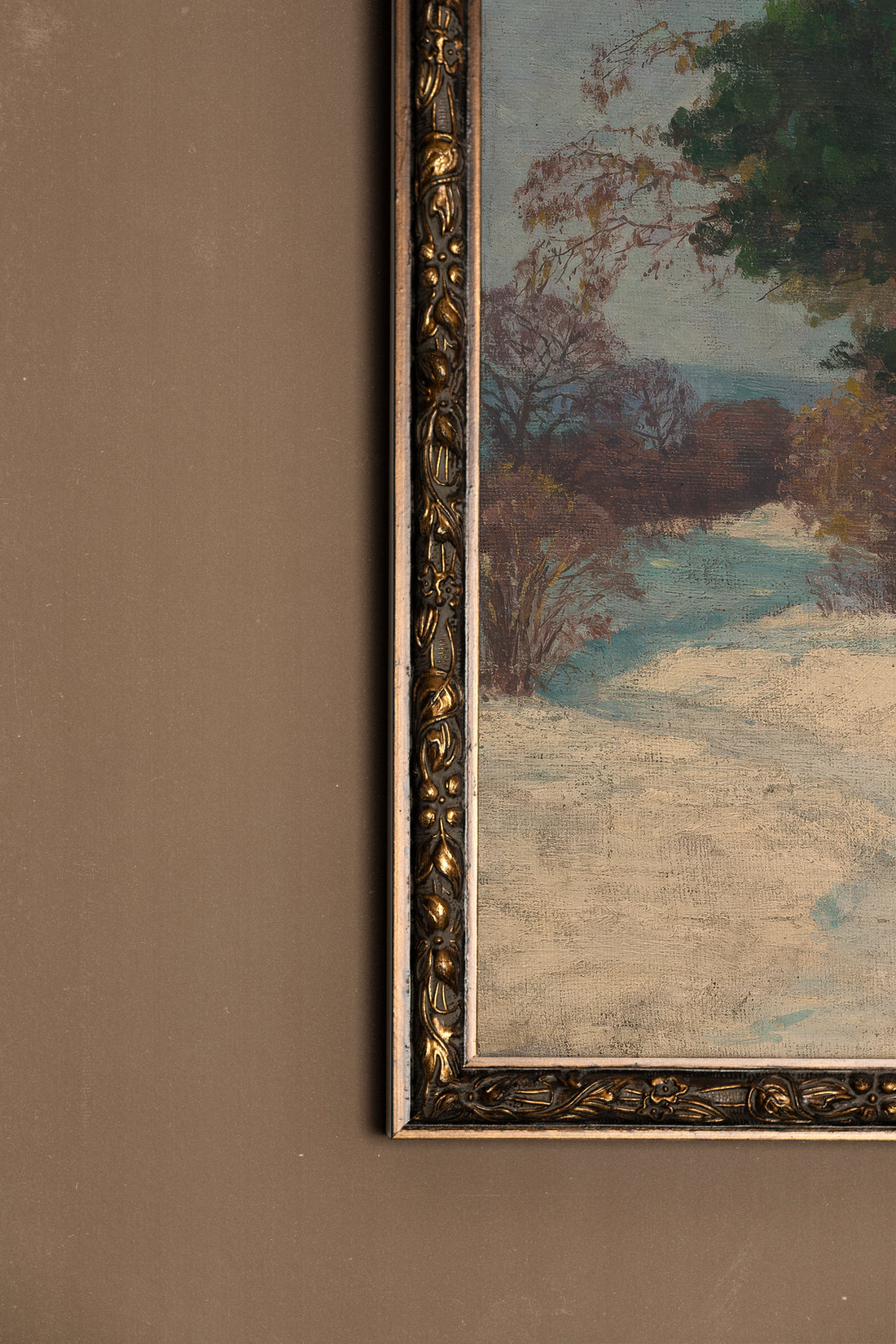 WHISPER OF PINES, Work on canvas, framed Vintage Bronze