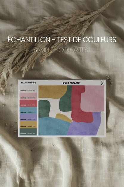 OLEKA CANVAS - SOFT MOSAIC, Oeuvre sur toile étirée, encadré Brun Chêne