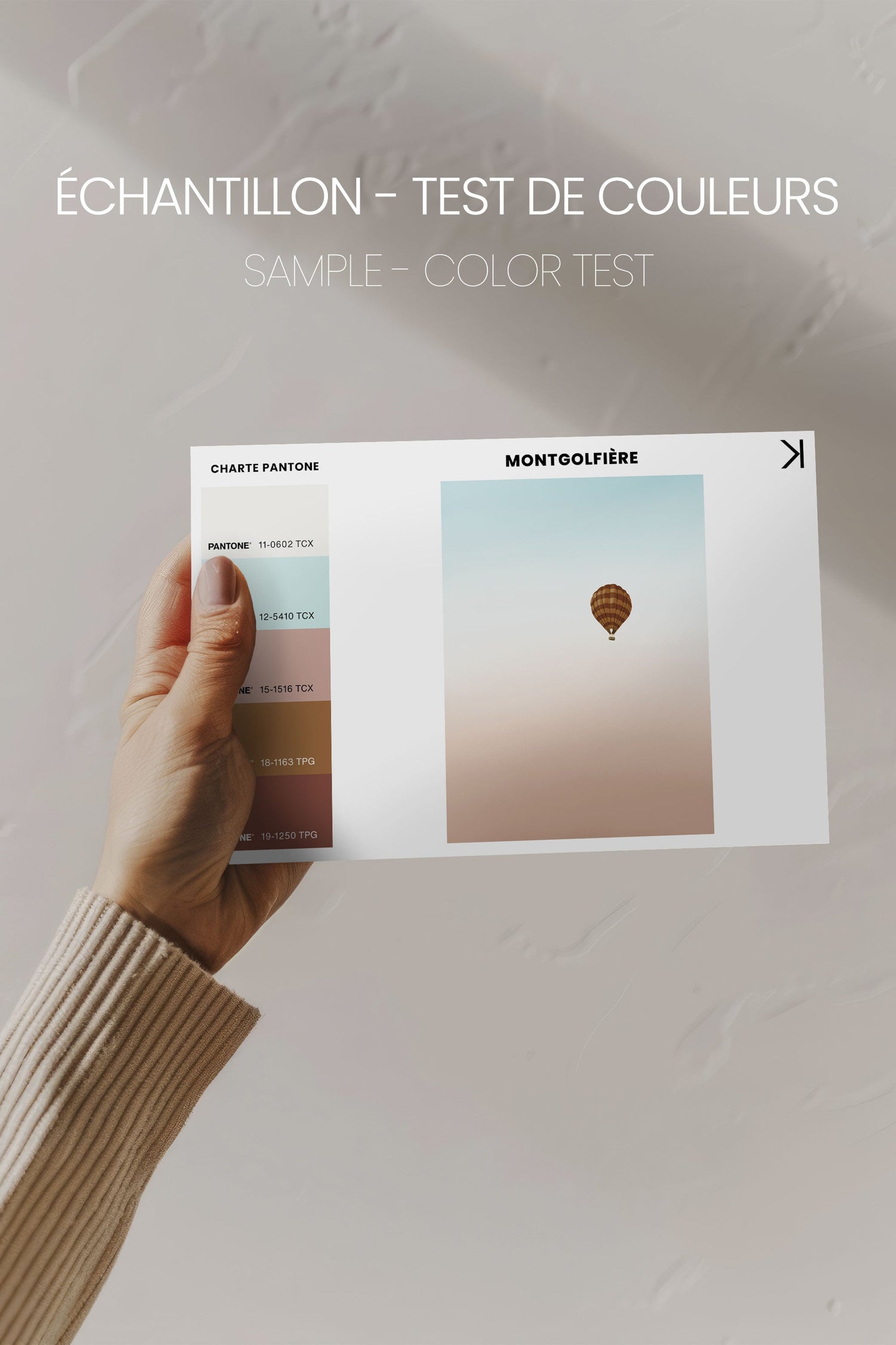 OLEKA CANVAS - MONTGOLFIÈRE, Oeuvre sur toile étirée, encadré Naturel Clair