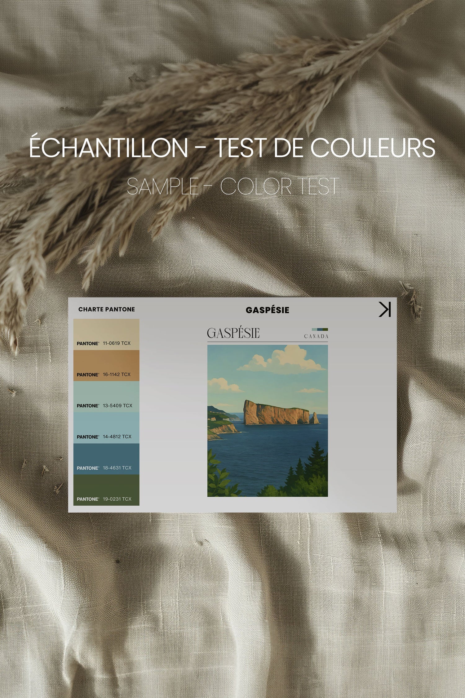 OLEKA CANVAS - GASPÉSIE, Oeuvre sur toile étirée, encadré Naturel Clair