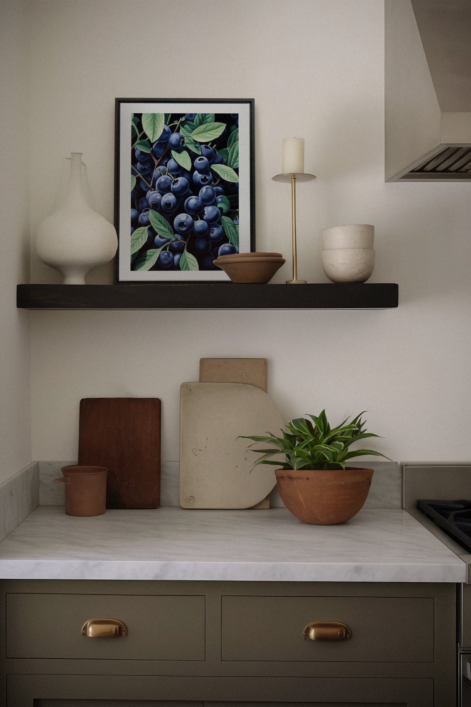 OLEKA CANVAS - BLUEBERRY BLISS, Oeuvre sur toile étirée, encadré Noir