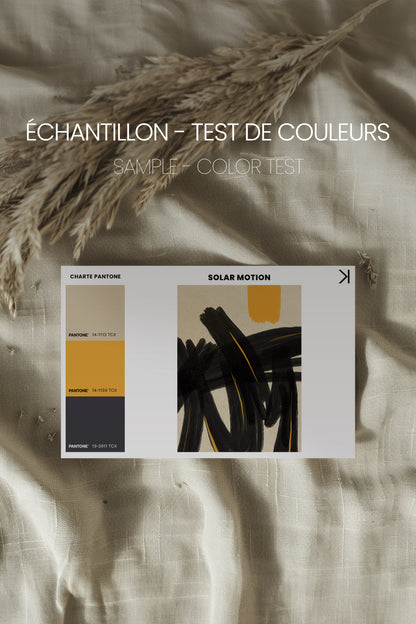 SOLAR MOTION, Artwork on stretched canvas, framed in Brown Oak