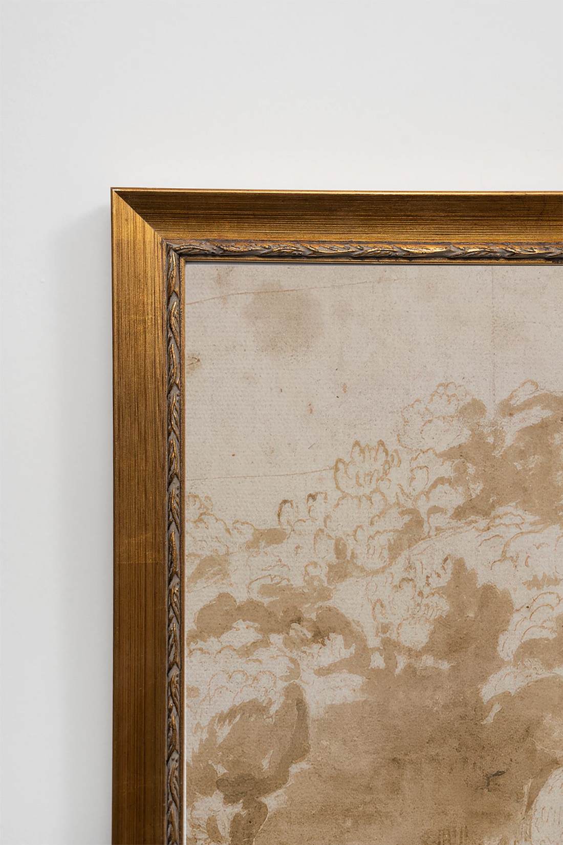 Jardin brumeux, Painting on rigid canvas, framed in Vintage Gold