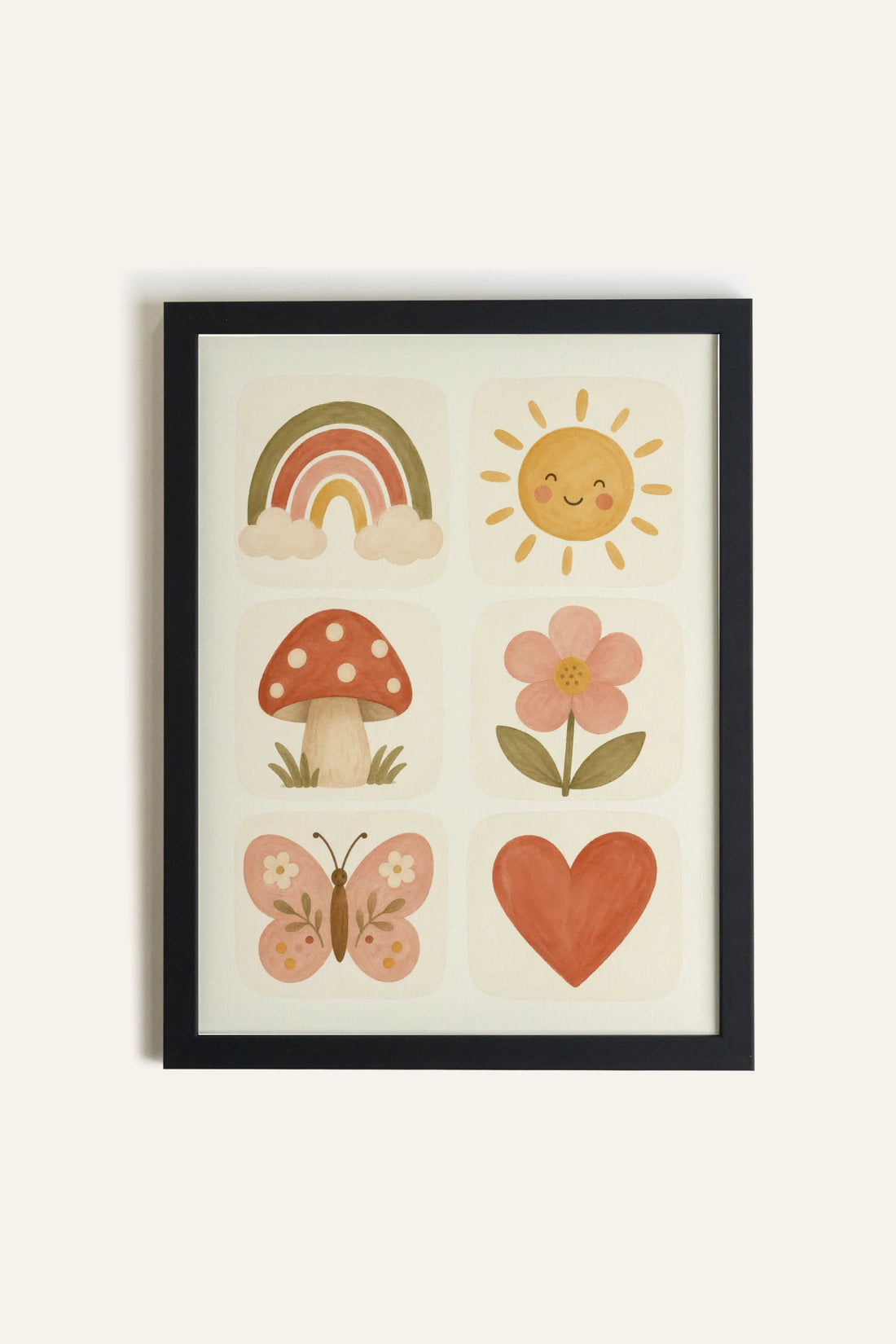 MINI MERVEILLES, Oeuvre sur toile rigide, encadré Noir