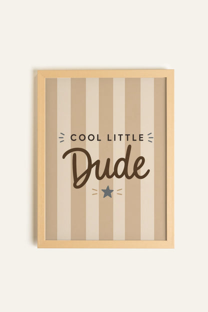 LITTLE DUDE, Oeuvre sur toile rigide, encadré Naturel Clair