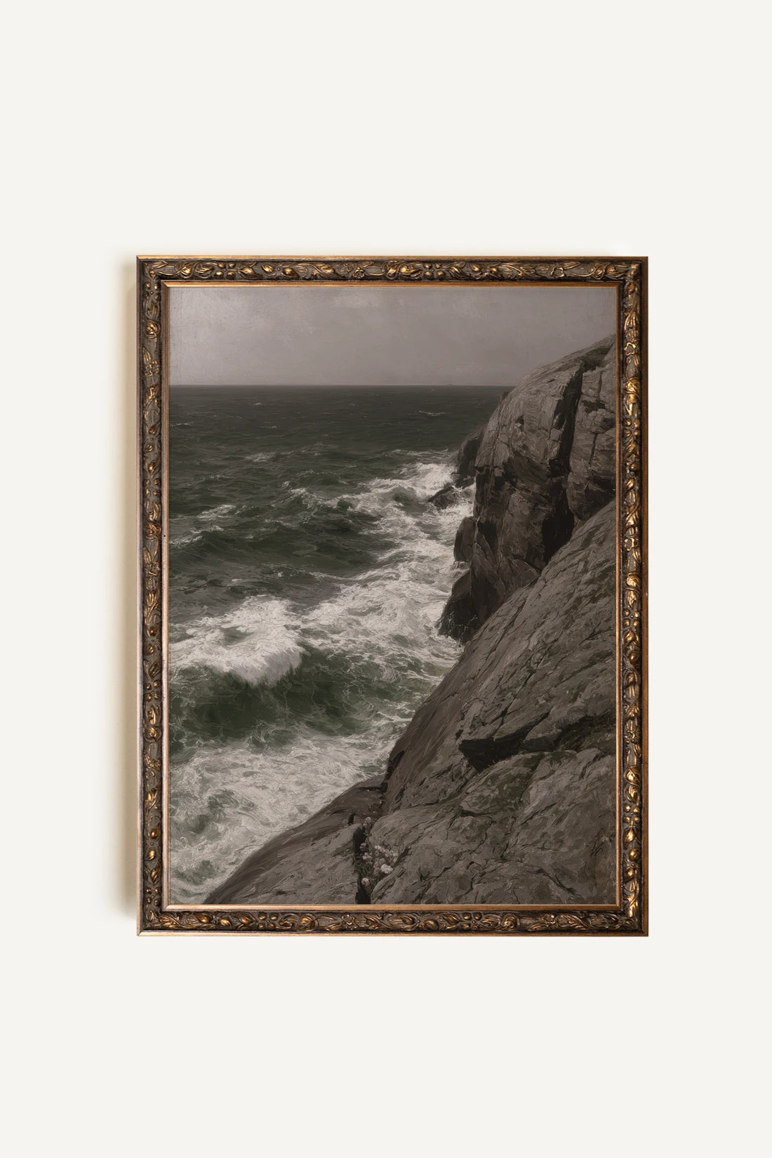 RIVAGE NORDIQUE, Painting on stretched canvas, framed in Vintage Bronze