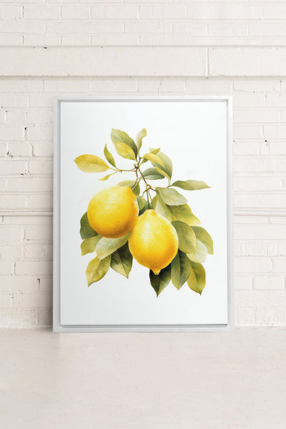 OLEKA CANVAS - BRANCH OF ZEST, Oeuvre sur toile étirée, encadré Blanc