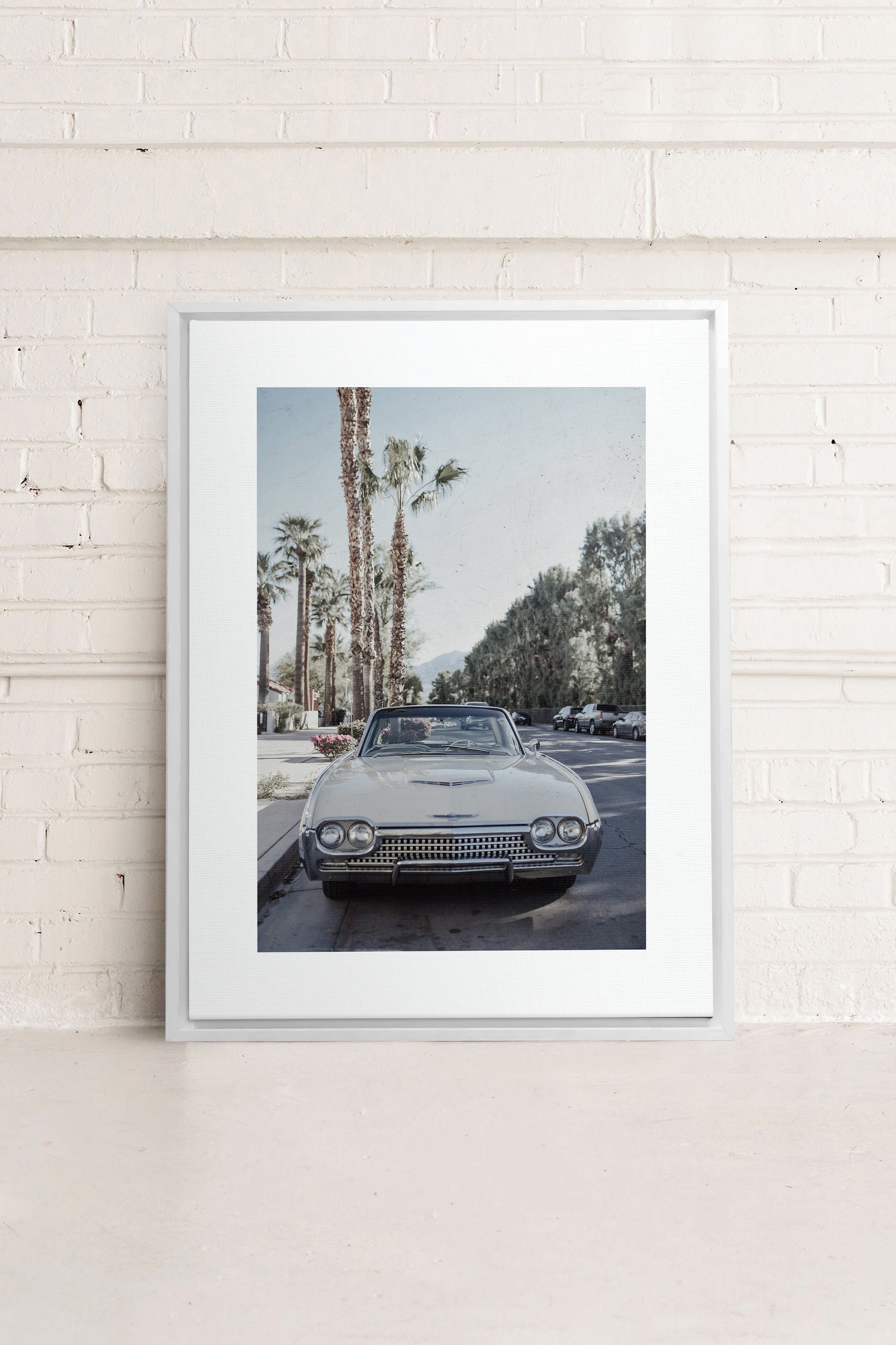 OLEKA CANVAS - CLASSIC PALM RIDE, Oeuvre sur toile étirée, encadré Blanc