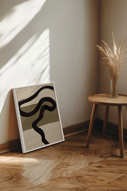 OLEKA CANVAS - TRACE OF TIME, Oeuvre sur toile étirée, encadré Blanc