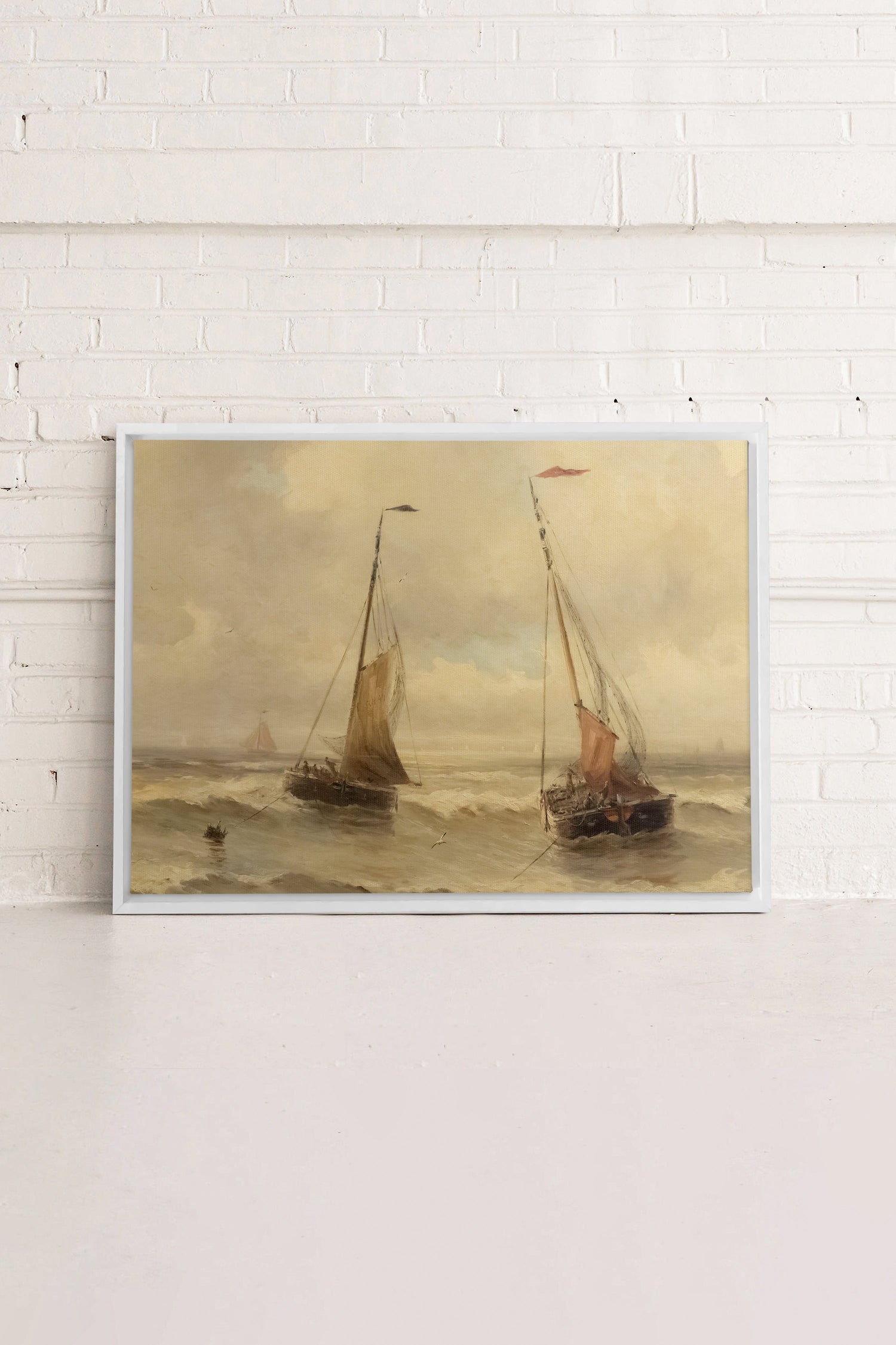 OLEKA CANVAS - VINTAGE SAILING, Oeuvre sur toile étirée, encadré Blanc