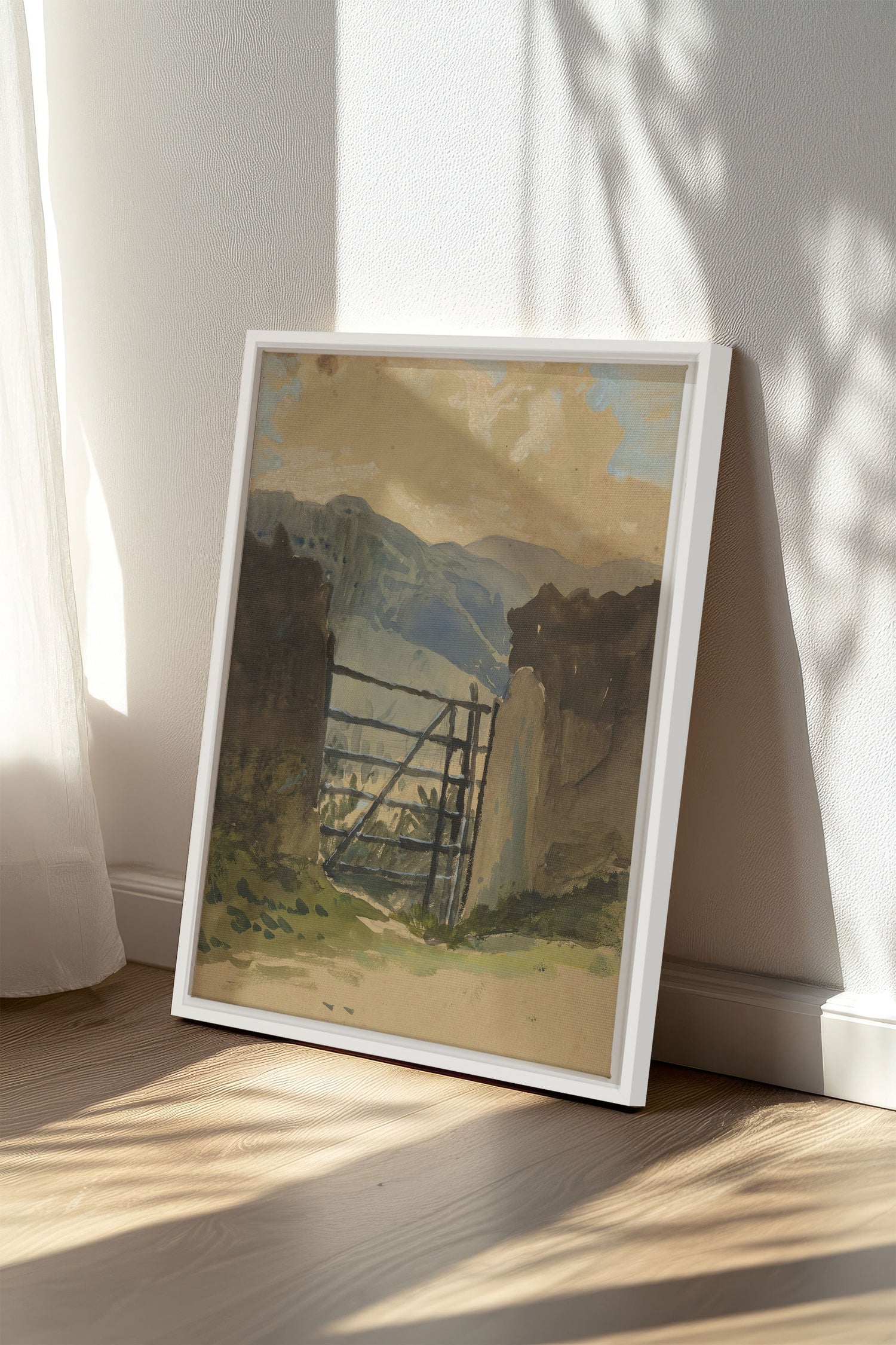 OLEKA CANVAS - GATE TO THE HILLS, Oeuvre sur toile étirée, encadré Blanc
