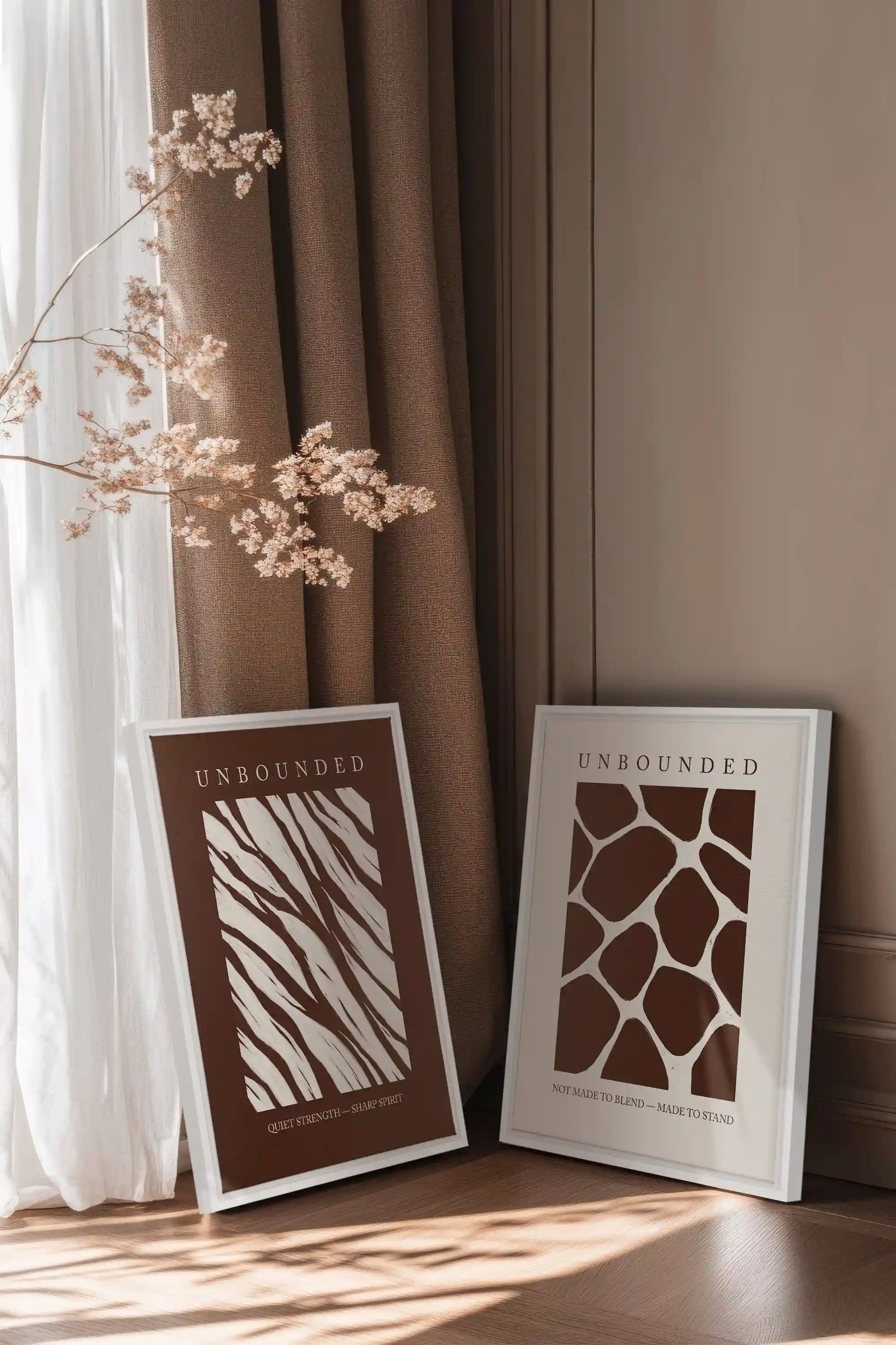 UNBOUNDED DUO, 2 Works on stretched canvas, framed White