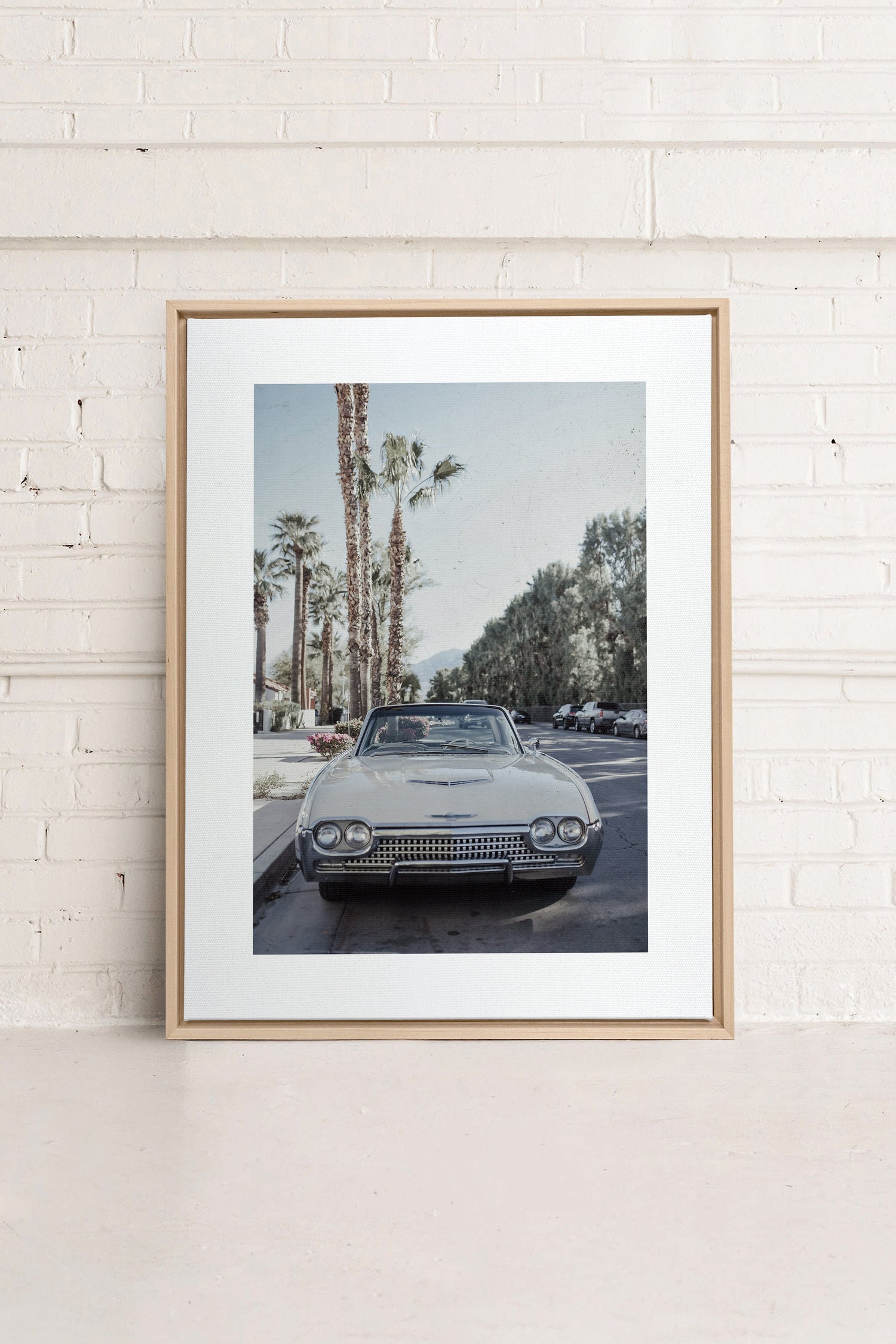 OLEKA CANVAS - CLASSIC PALM RIDE, Oeuvre sur toile étirée, encadré Naturel Clair