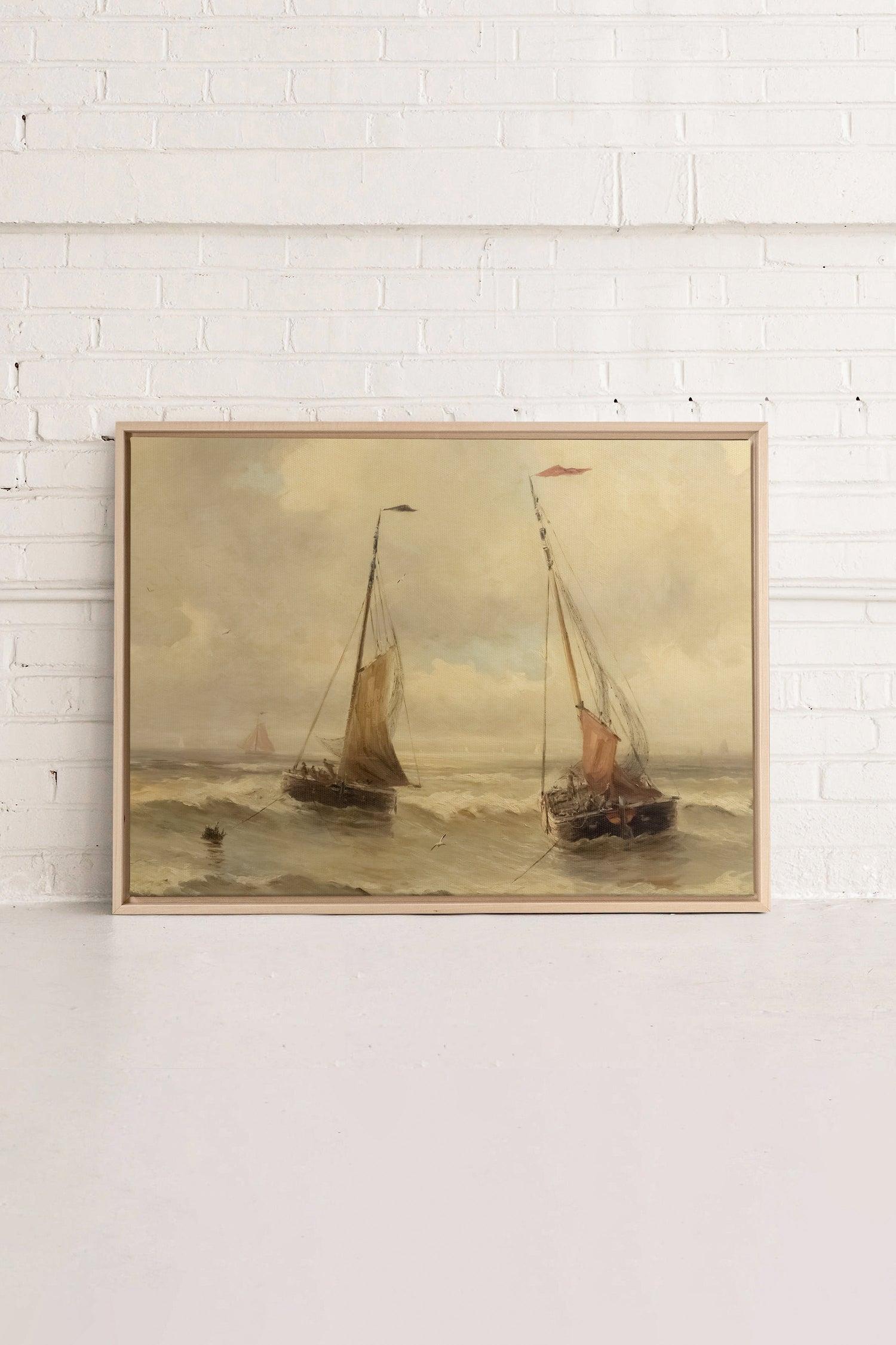 OLEKA CANVAS - VINTAGE SAILING, Oeuvre sur toile étirée, encadré Naturel Clair