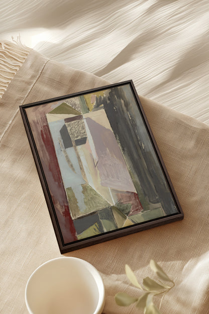 WINTER FRAGMENTS, Oeuvre sur toile étirée, encadré Brun Noyer