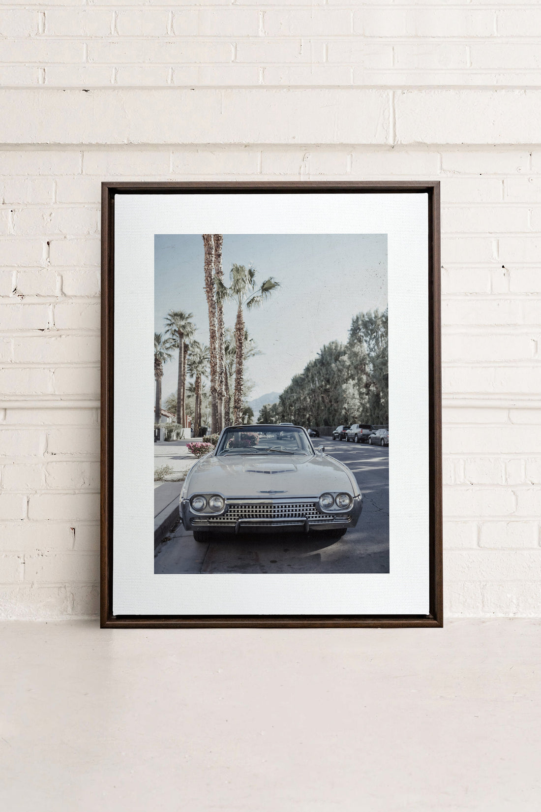 OLEKA CANVAS - CLASSIC PALM RIDE, Oeuvre sur toile étirée, encadré Brun Noyer