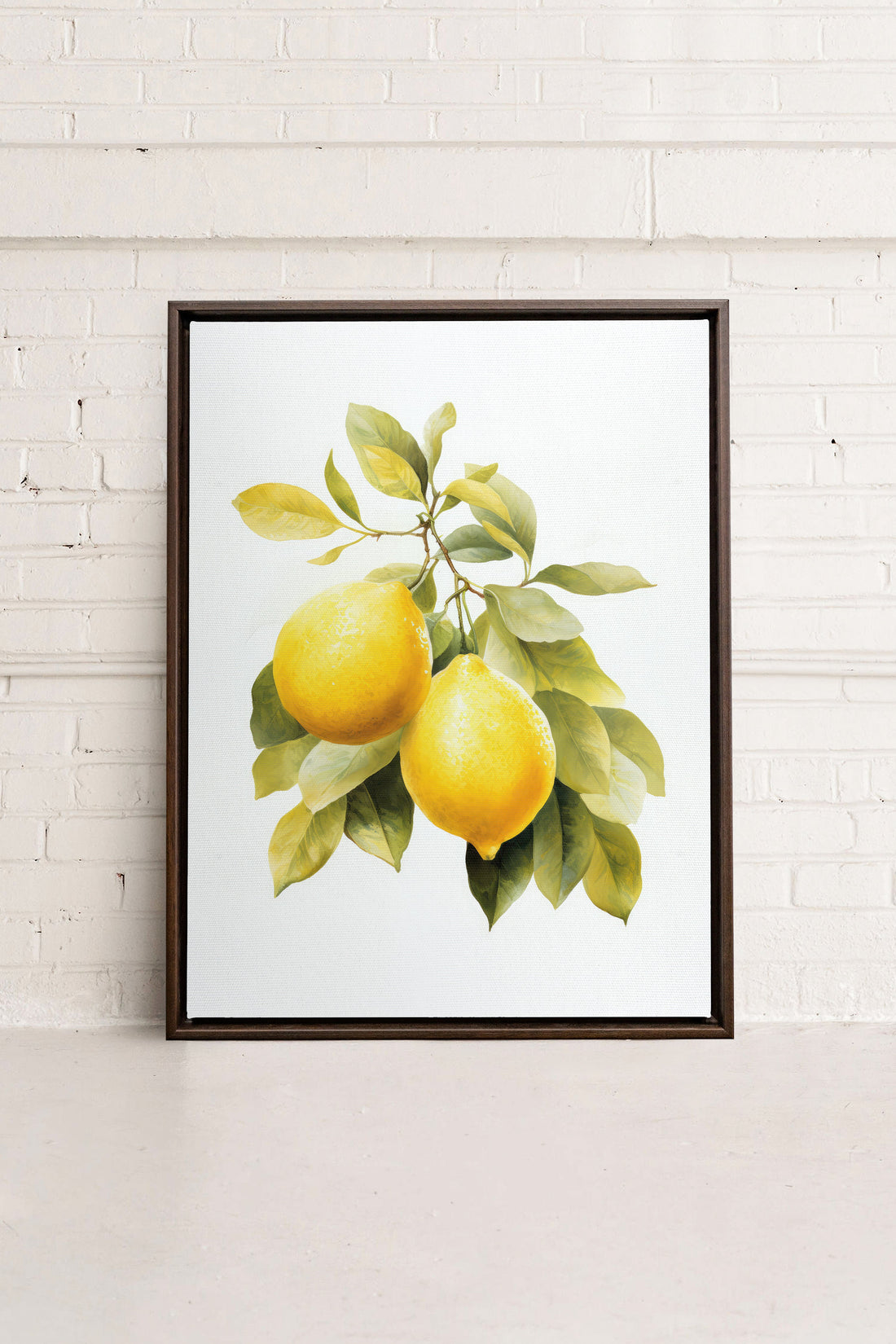 OLEKA CANVAS - BRANCH OF ZEST, Oeuvre sur toile étirée, encadré Brun Noyer