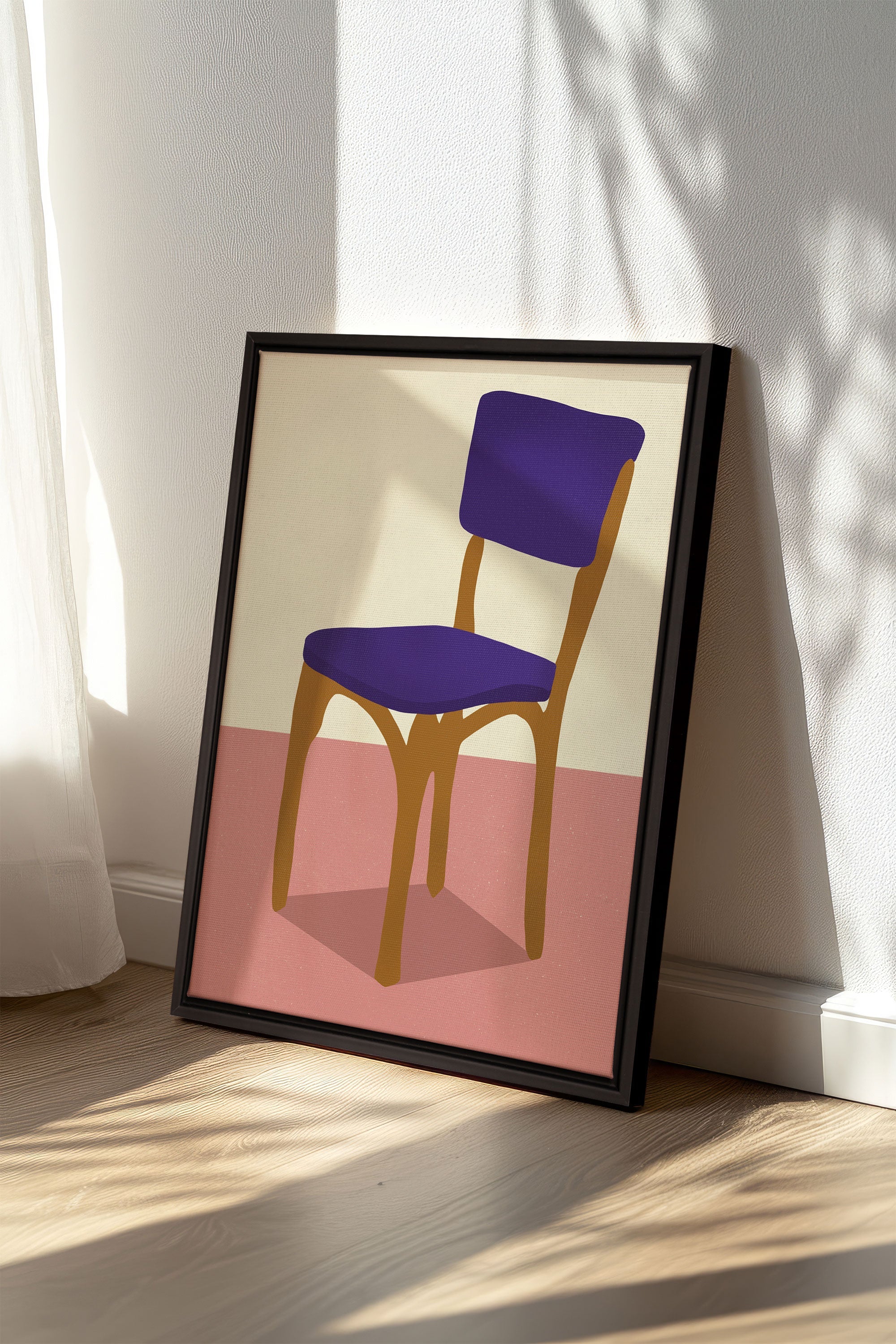 OLEKA CANVAS - MIDNIGHT CHAIR, Oeuvre sur toile étirée, encadré Noir