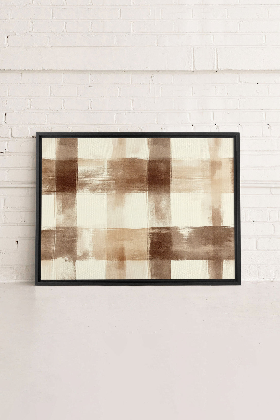 OLEKA CANVAS - CHIC PLAID, Oeuvre sur toile étirée, encadré Noir