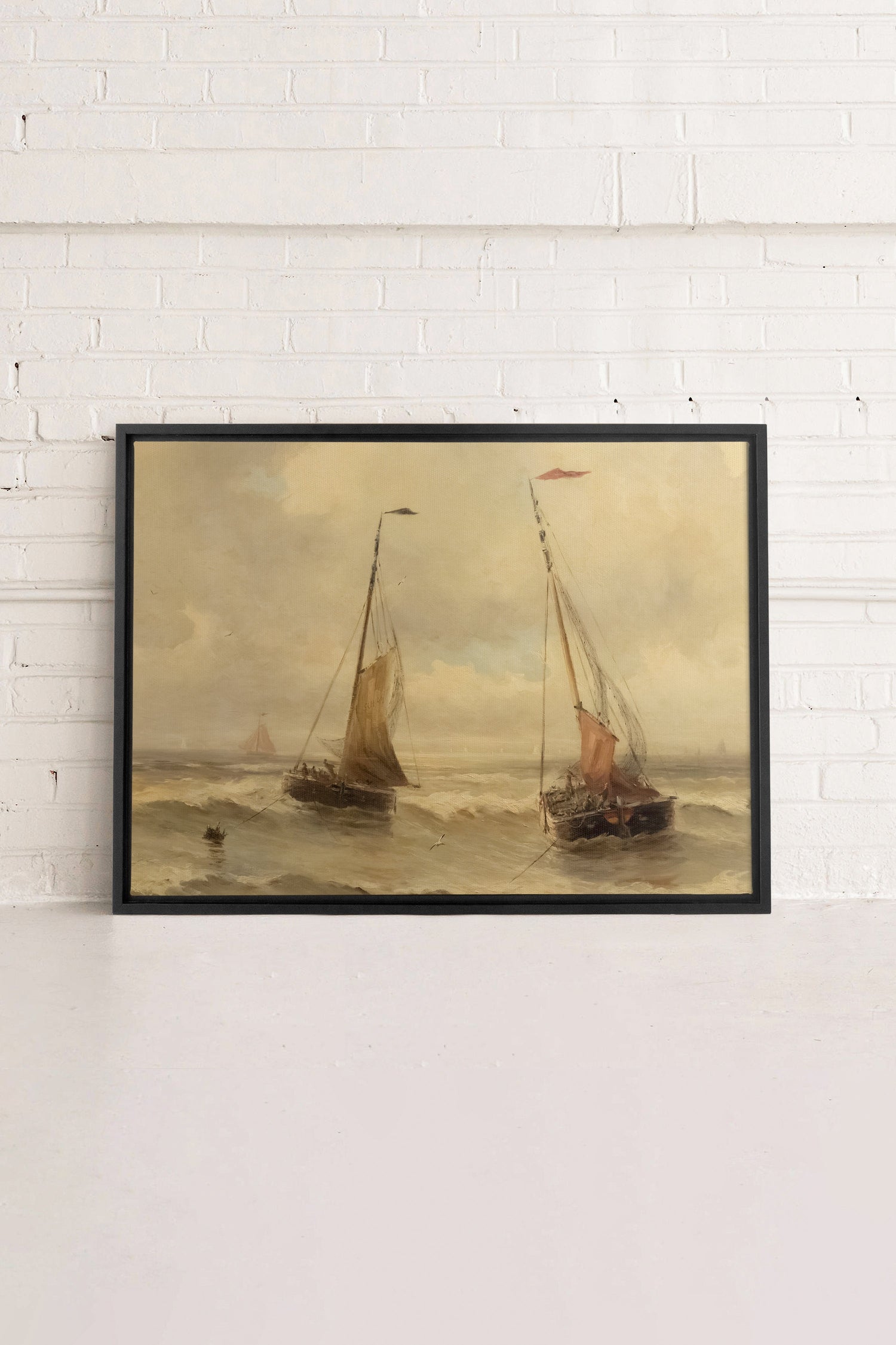 OLEKA CANVAS - VINTAGE SAILING, Oeuvre sur toile étirée, encadré Noir