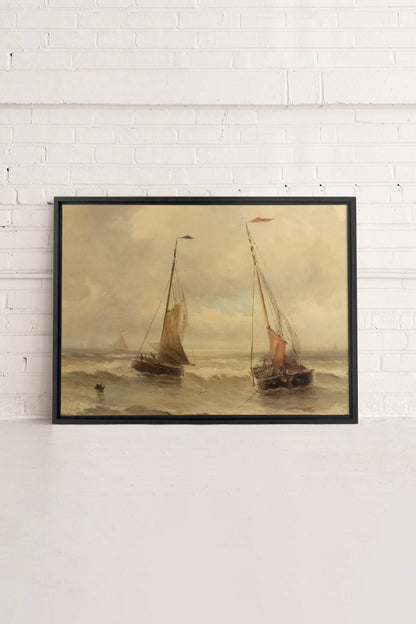 OLEKA CANVAS - VINTAGE SAILING, Oeuvre sur toile étirée, encadré Noir