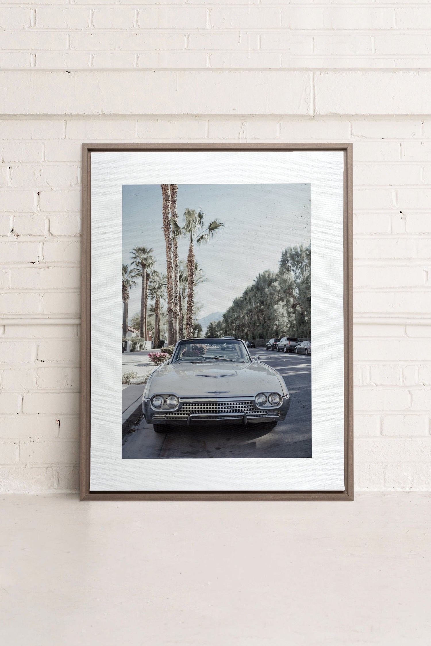 OLEKA CANVAS - CLASSIC PALM RIDE, Oeuvre sur toile étirée, encadré Brun Chêne