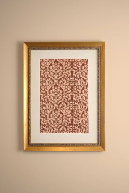 MOTIF ANCIEN, Artwork on rigid canvas, framed in Vintage Gold
