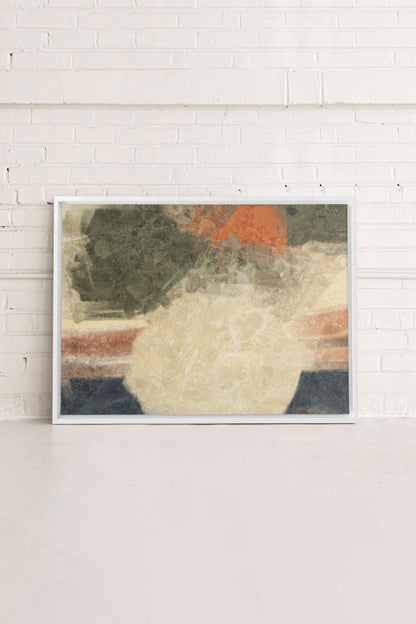 ORGANIQUE, Oeuvre sur toile étirée, encadré Blanc