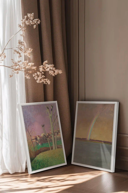 BOUND BY LIGHT DUO, 2 Works on stretched canvas, framed White