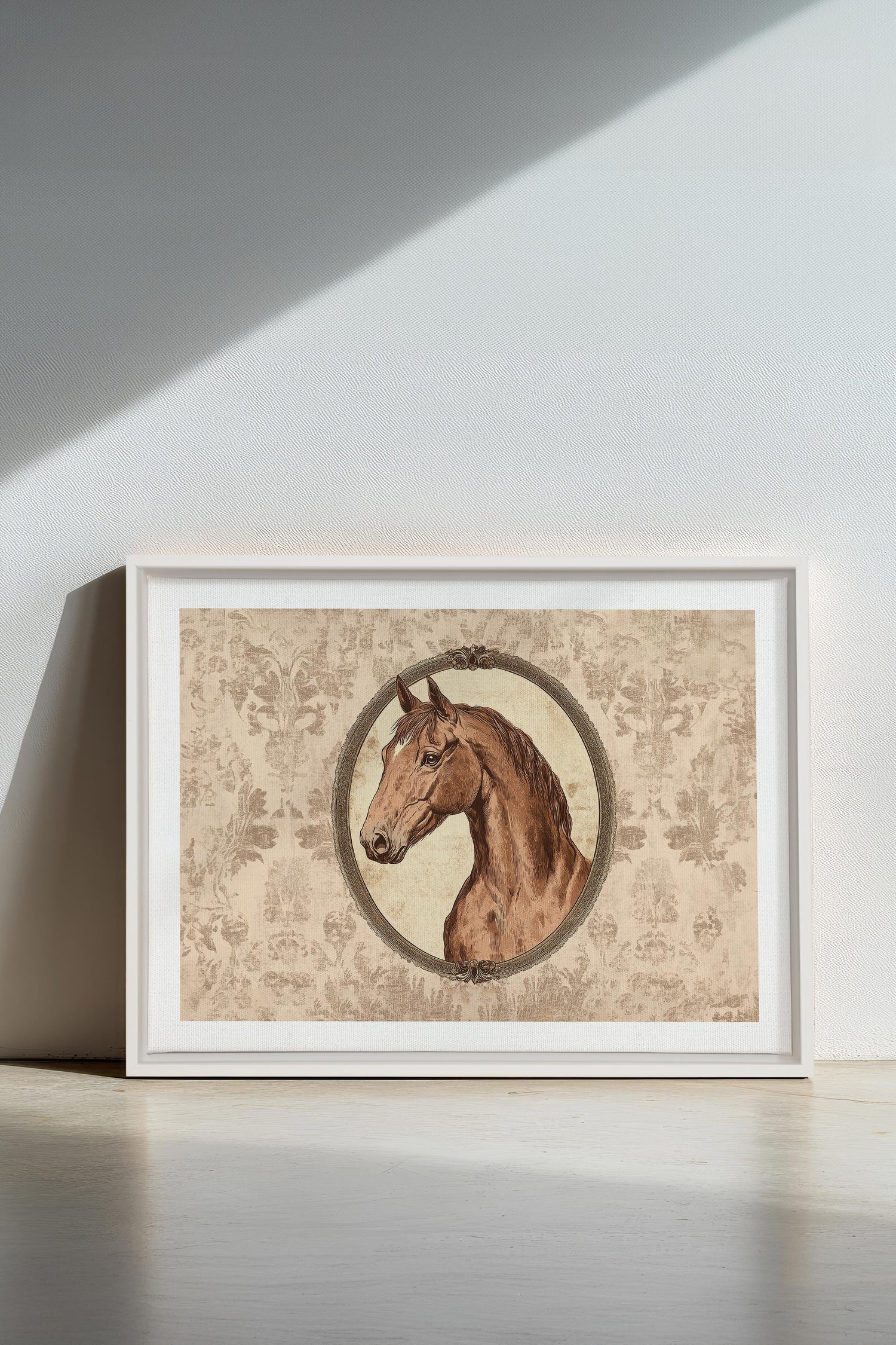 OLEKA CANVAS - GRÂCE ROYALE, Oeuvre sur toile étirée, encadré Blanc