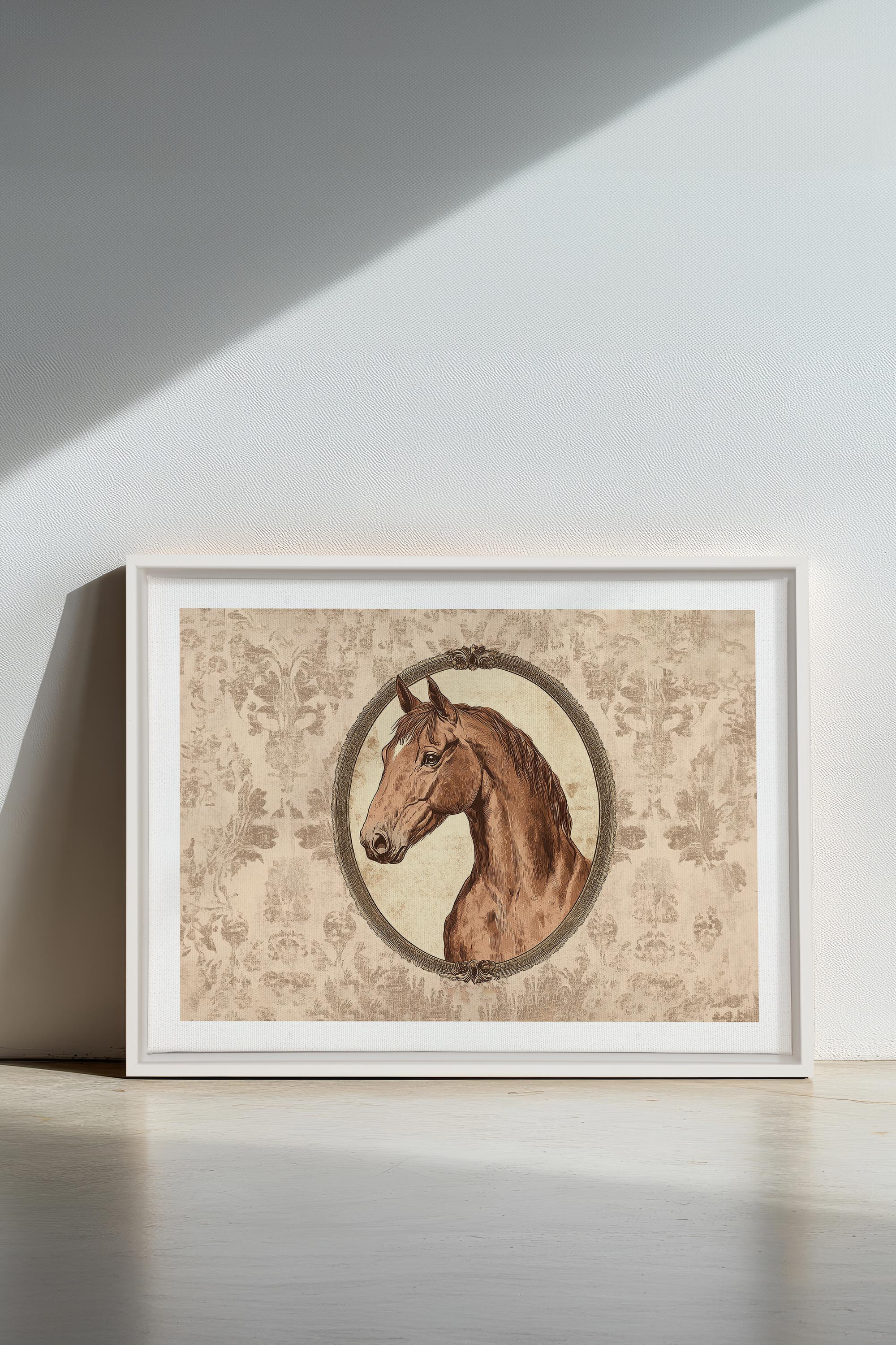 OLEKA CANVAS - GRÂCE ROYALE, Oeuvre sur toile étirée, encadré Blanc