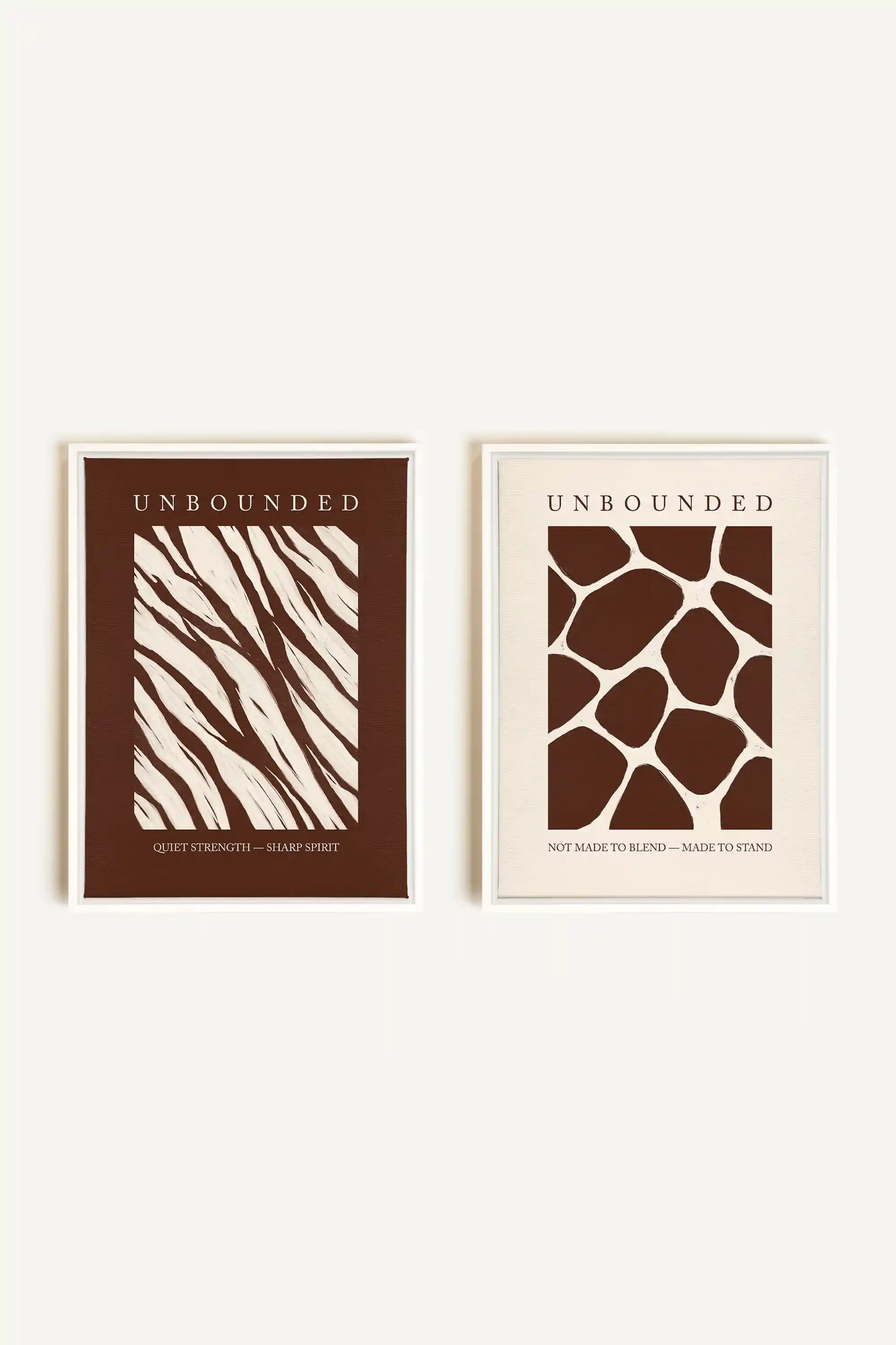 UNBOUNDED DUO, 2 Works on stretched canvas, framed White