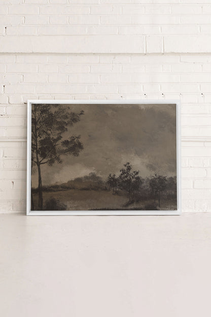 OLEKA CANVAS - HAZY WOODS, Oeuvre sur toile étirée, encadré Blanc