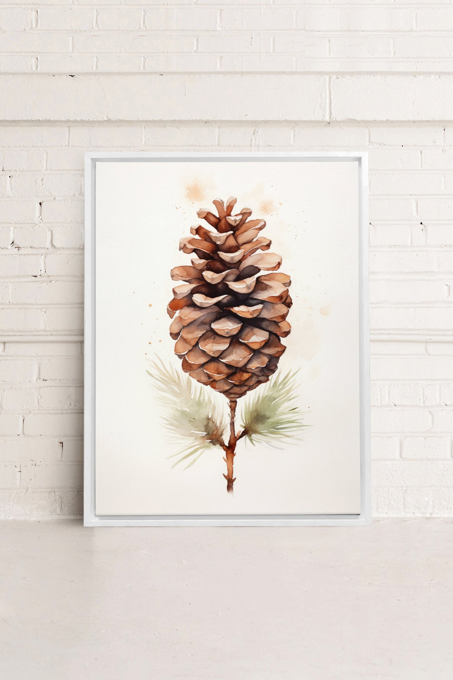 OLEKA CANVAS - Pine haven, Oeuvre sur toile étirée, encadré Blanc