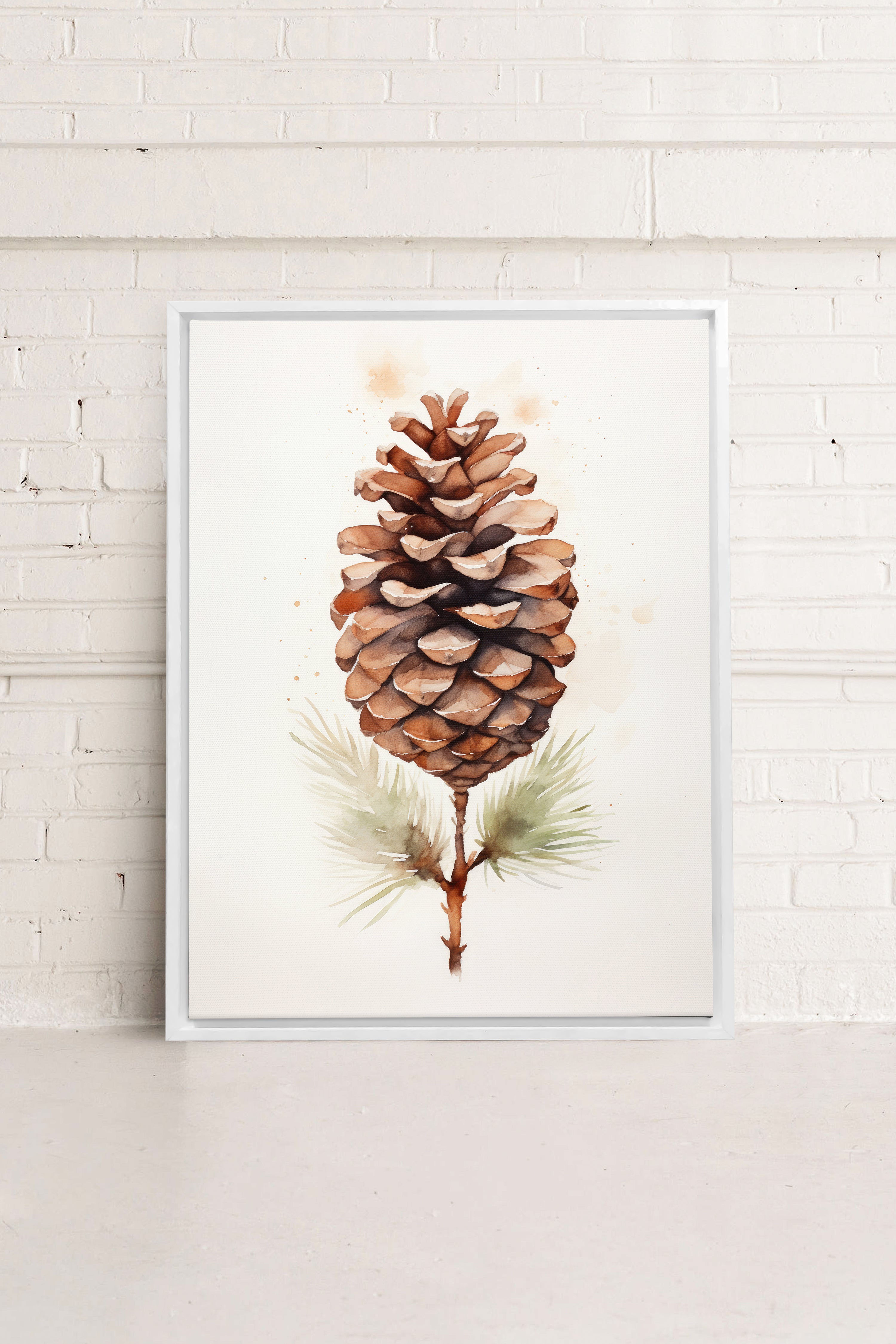 OLEKA CANVAS - Pine haven, Oeuvre sur toile étirée, encadré Blanc