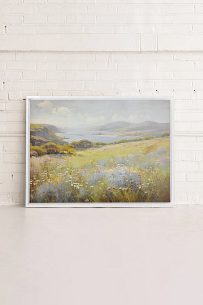 OLEKA CANVAS - Cascade retreat, Oeuvre sur toile étirée, encadré Blanc