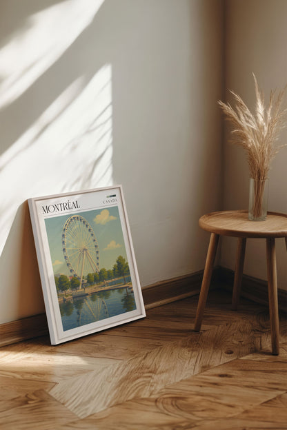 OLEKA CANVAS - MONTRÉAL, Oeuvre sur toile étirée, encadré Blanc