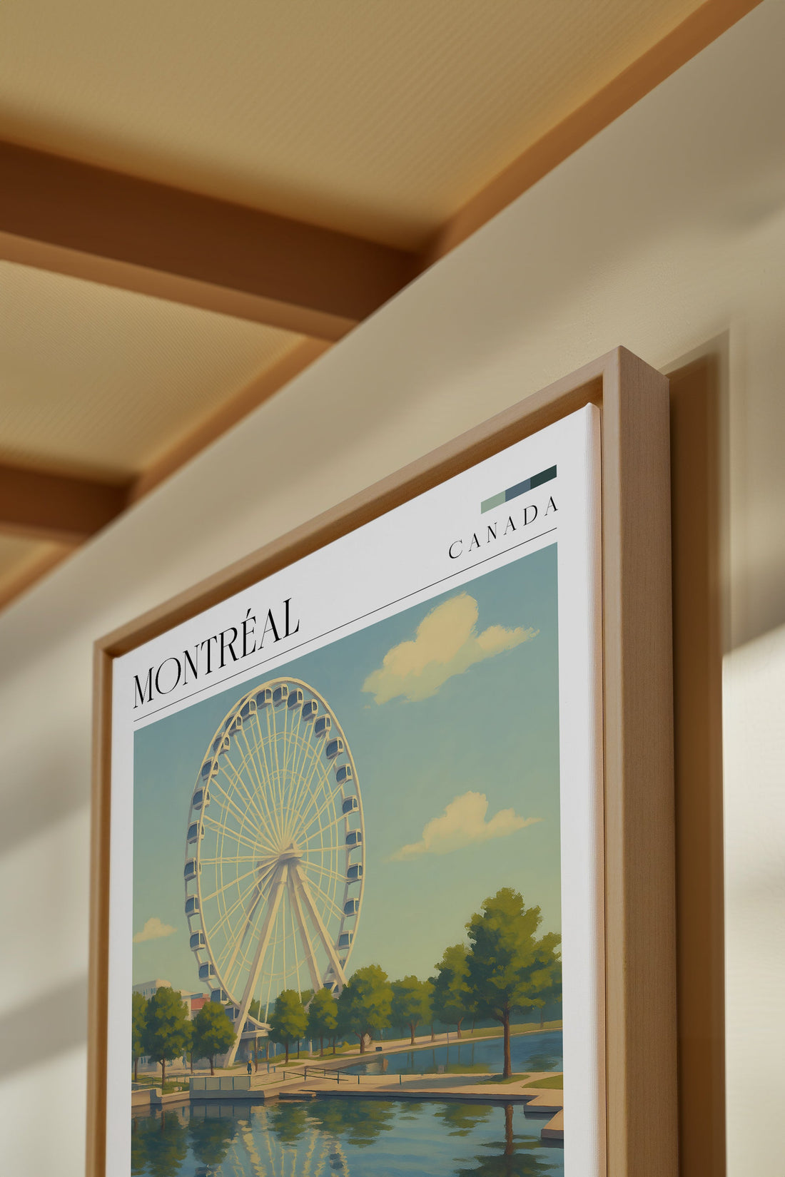 OLEKA CANVAS - MONTRÉAL, Oeuvre sur toile étirée, encadré Naturel Clair