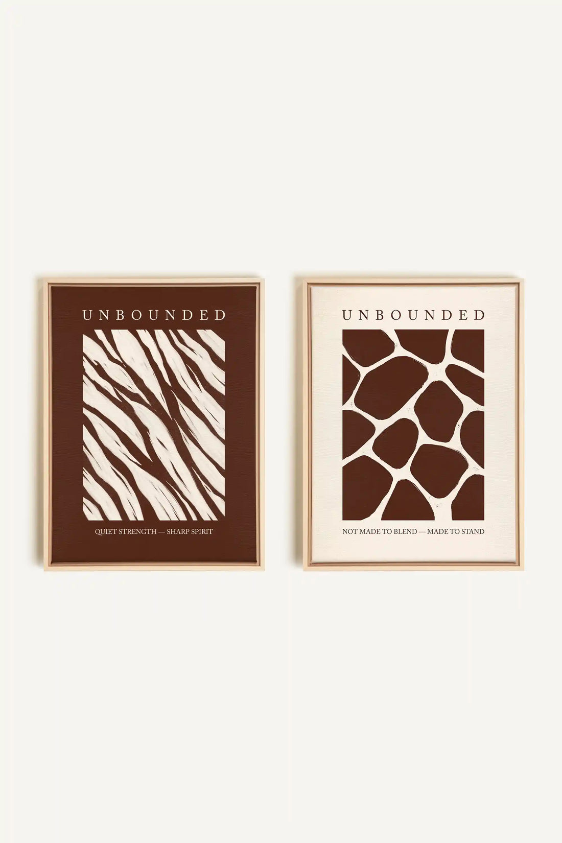 UNBOUNDED DUO, 2 Oeuvres sur toile étirée, encadré Naturel Clair