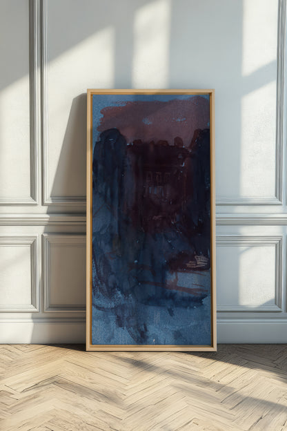 BURNT NIGHTFALL, Oeuvre sur toile étirée, encadré Naturel Clair