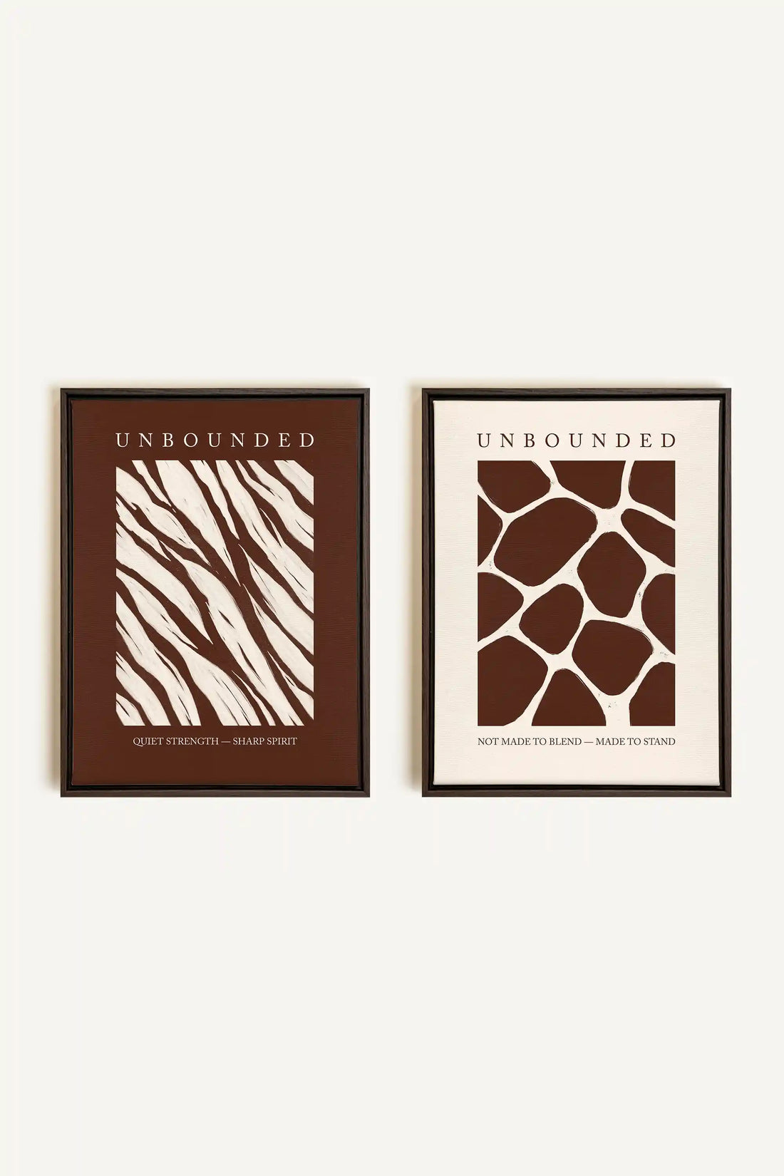 UNBOUNDED DUO, 2 Oeuvres sur toile étirée, encadré Brun Noyer