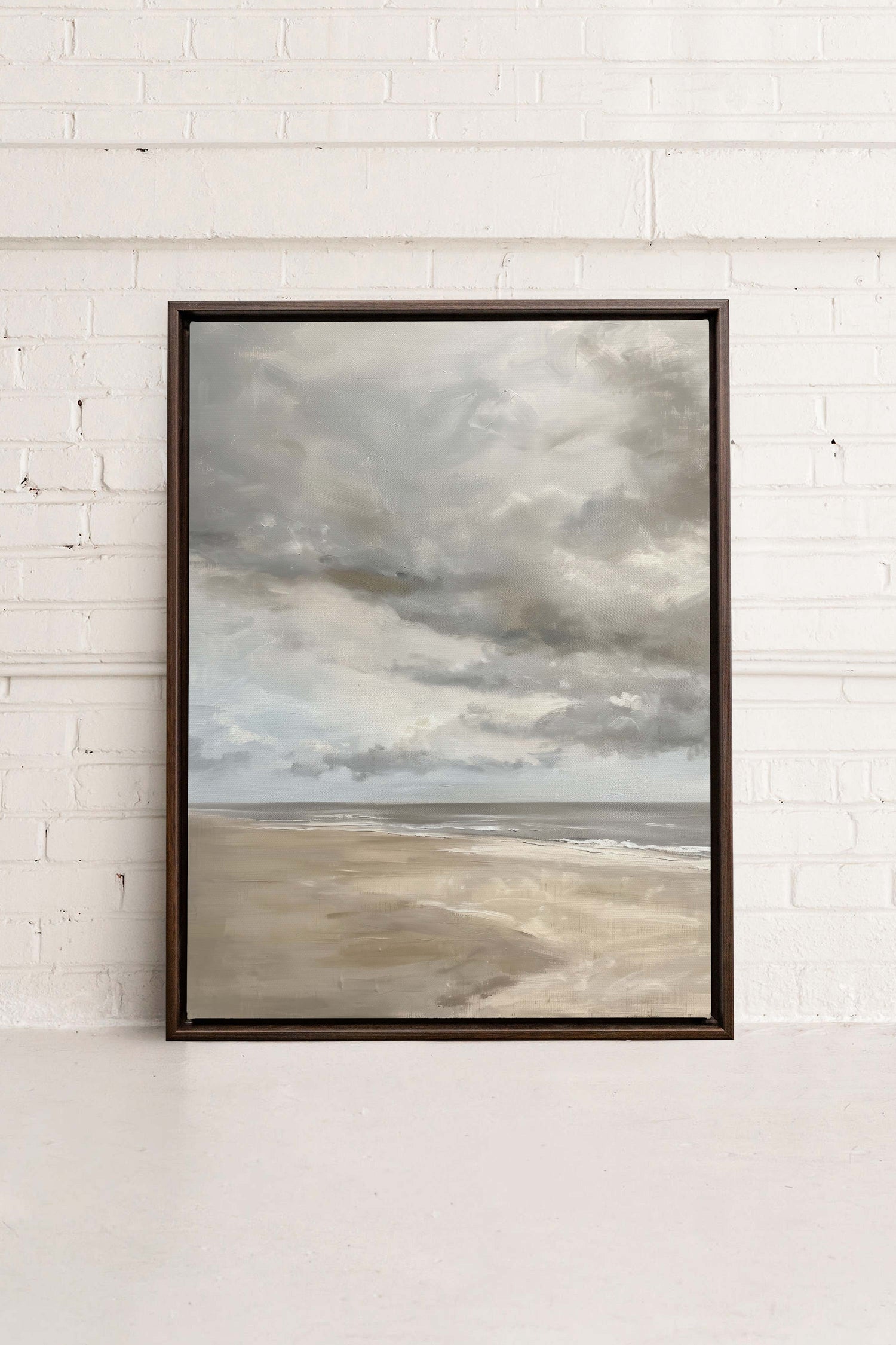 OLEKA CANVAS - SOFT SANDS, Oeuvre sur toile étirée, encadré Brun Noyer