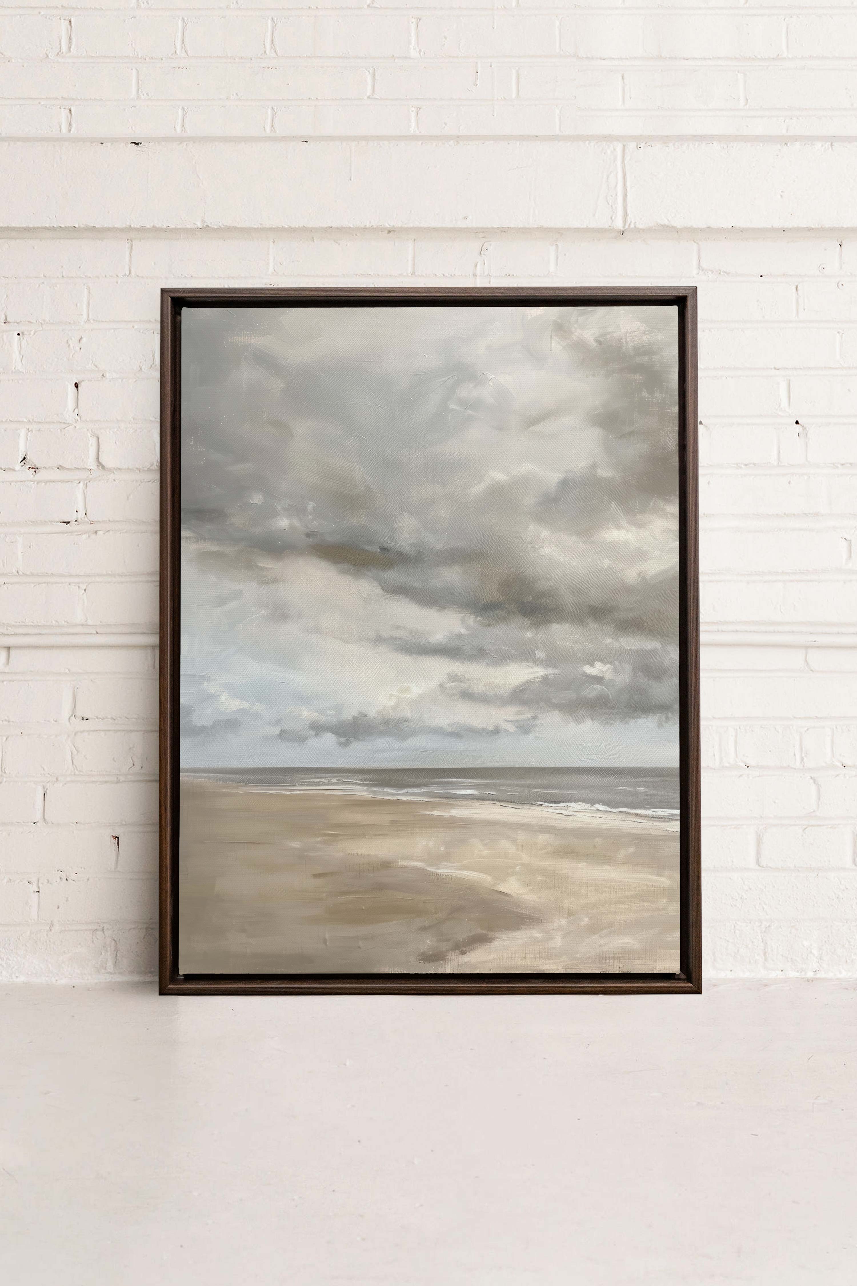 OLEKA CANVAS - SOFT SANDS, Oeuvre sur toile étirée, encadré Brun Noyer