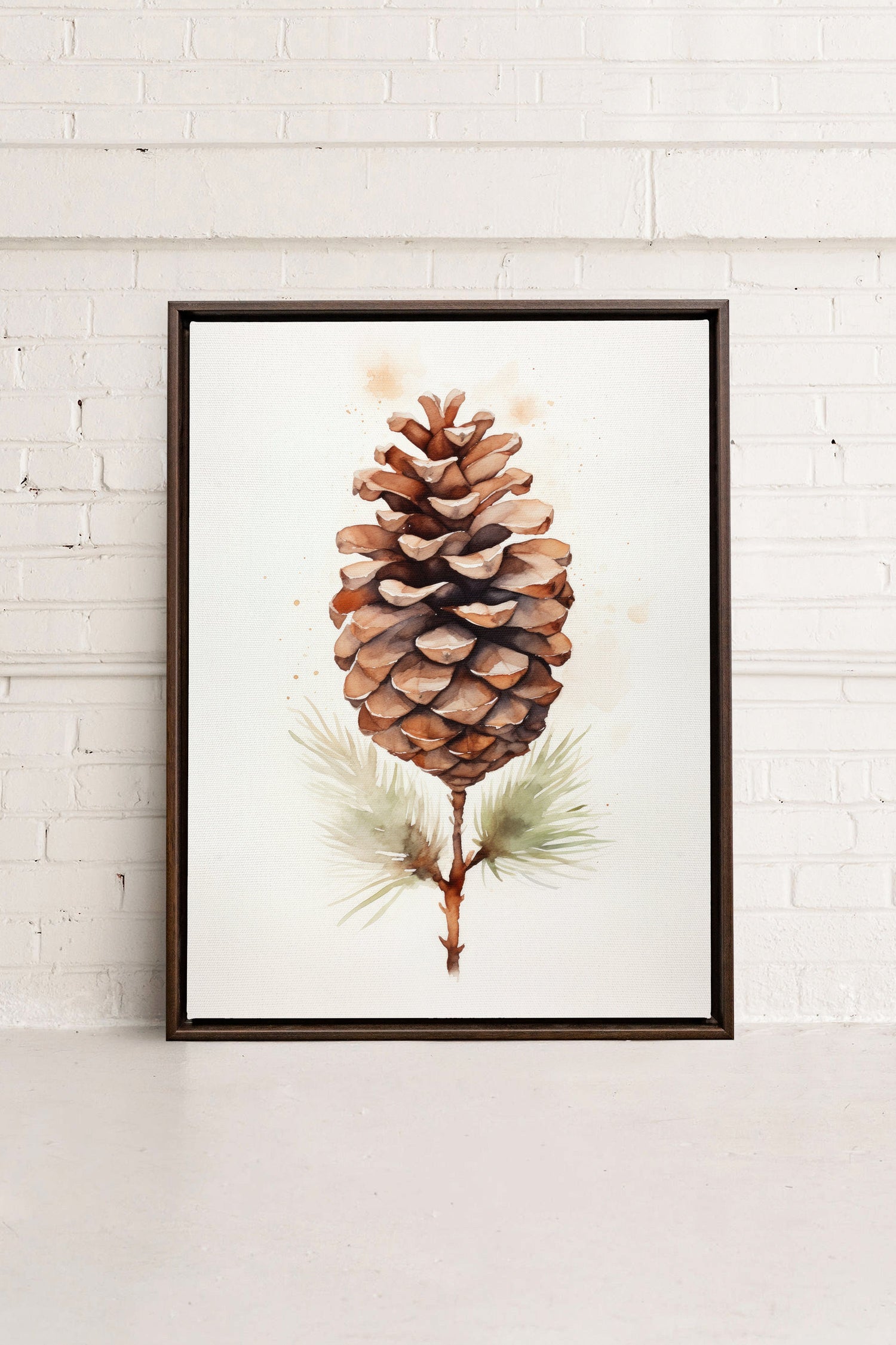 OLEKA CANVAS - Pine haven, Oeuvre sur toile étirée, encadré Brun Noyer