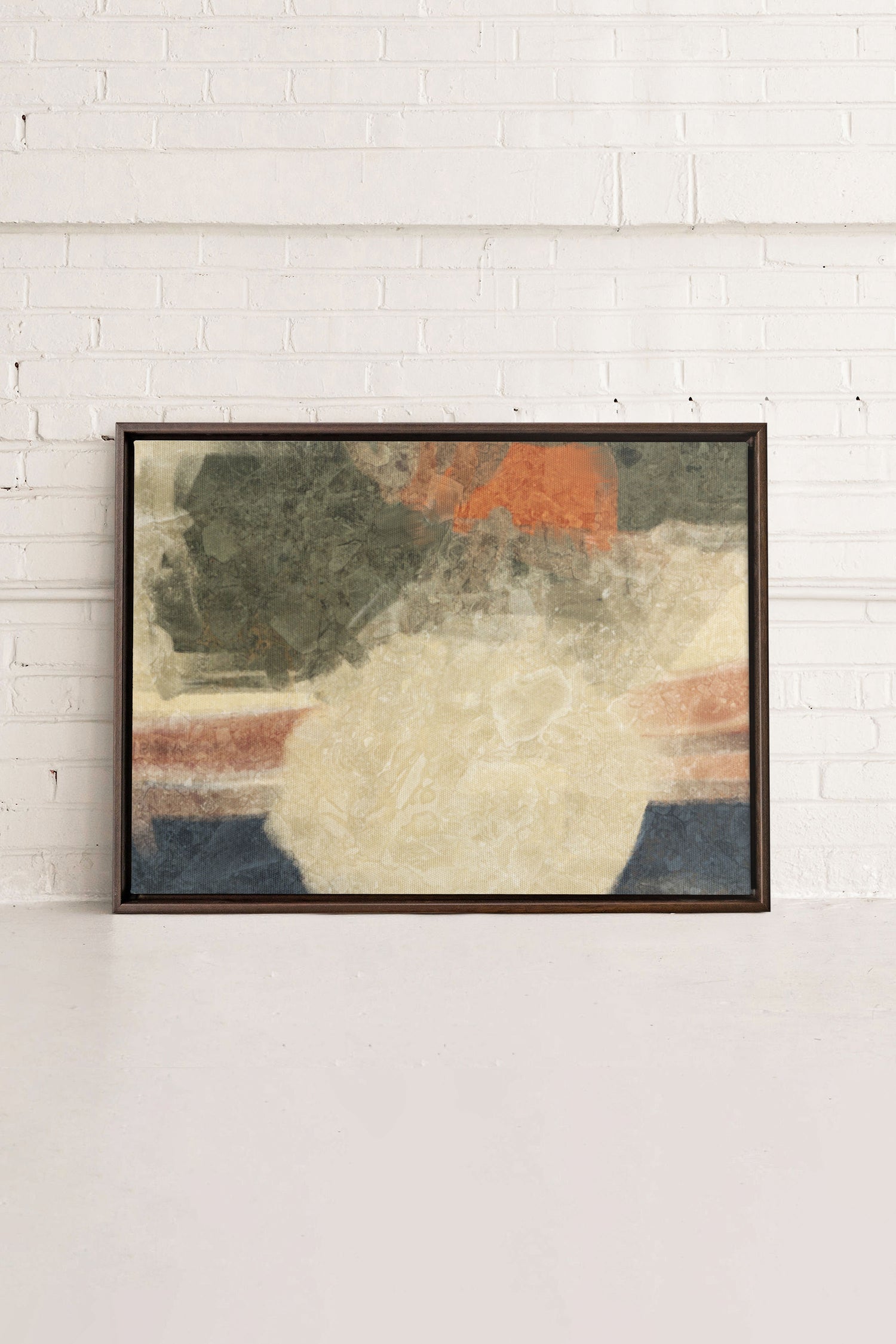 ORGANIQUE, Artwork on stretched canvas, framed in Walnut Brown