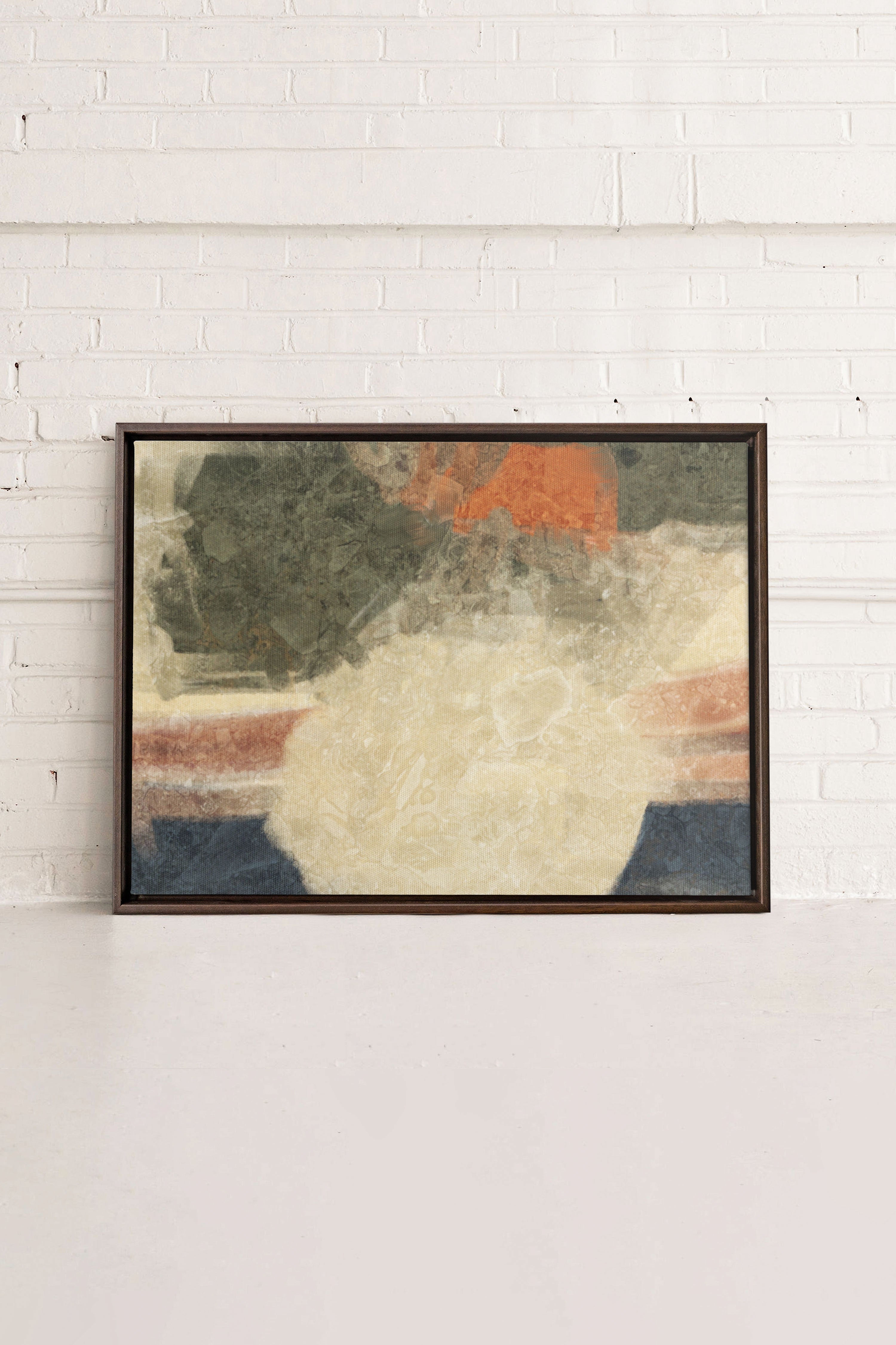 ORGANIQUE, Artwork on stretched canvas, framed in Walnut Brown